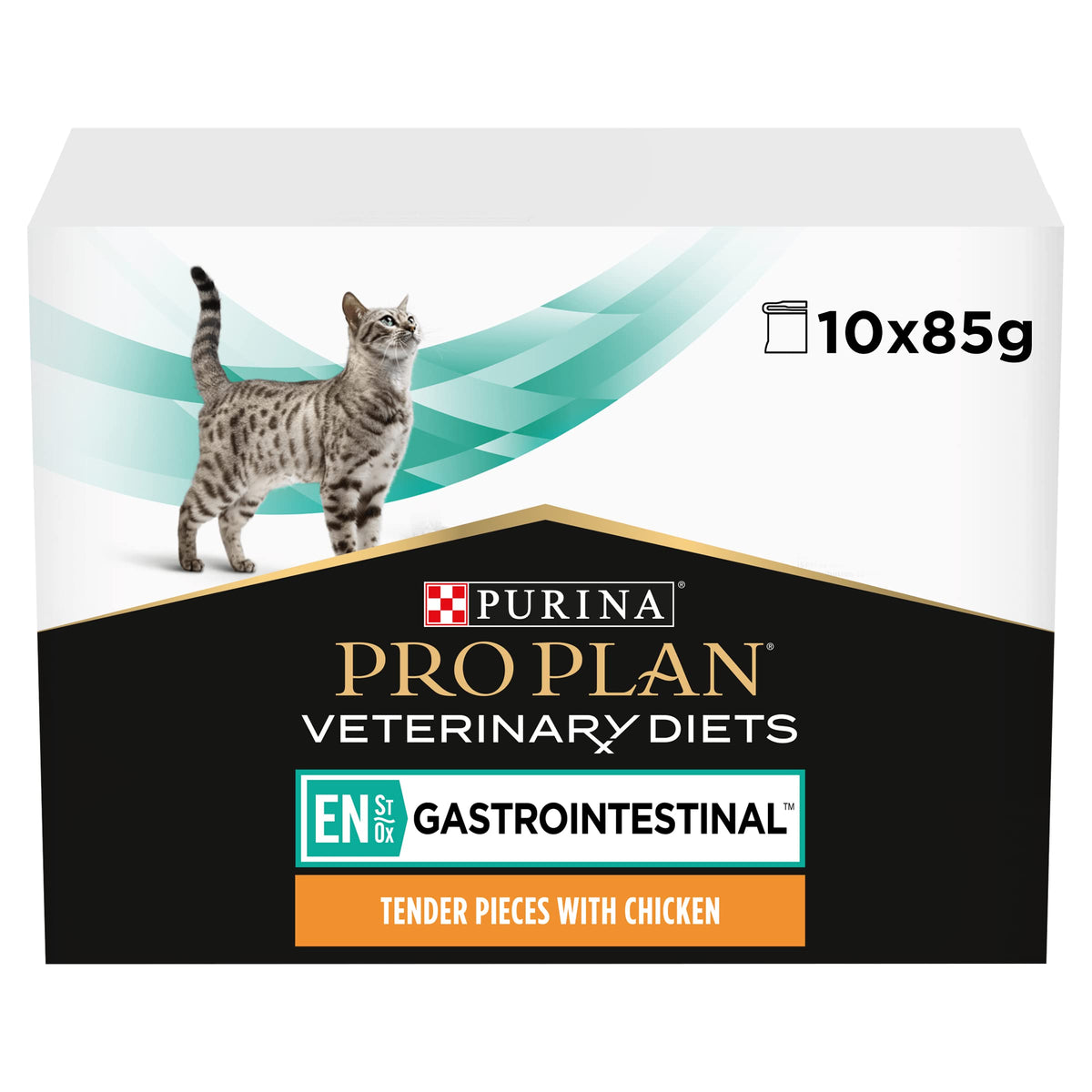 PRO PLAN VETERINARY DIETS UR Urinary Chicken Wet Cat Food 10x85g (Pack of 4)