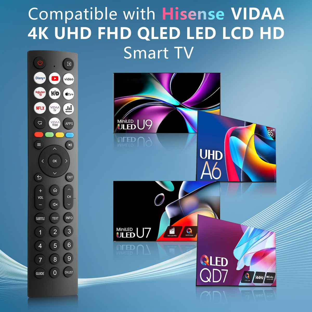 Universal-for-Samsung-Smart-TV-Remote, for Samsung Curved Qled Frame 4K TV