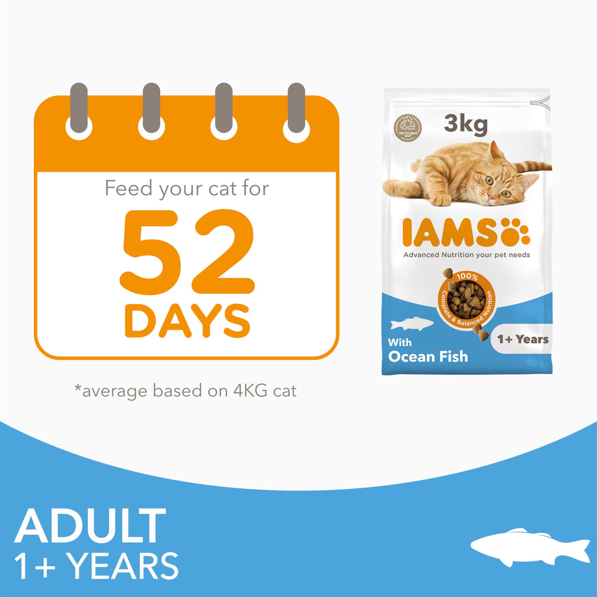 IAMS Adult Complete Dry Cat Food Chicken 3kg - Supports Strong Immune System