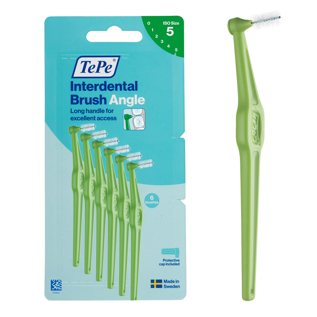 TePe Interdental Brush Angle, Pink, 0.4mm/ISO 0, 6pcs, Carton Pack