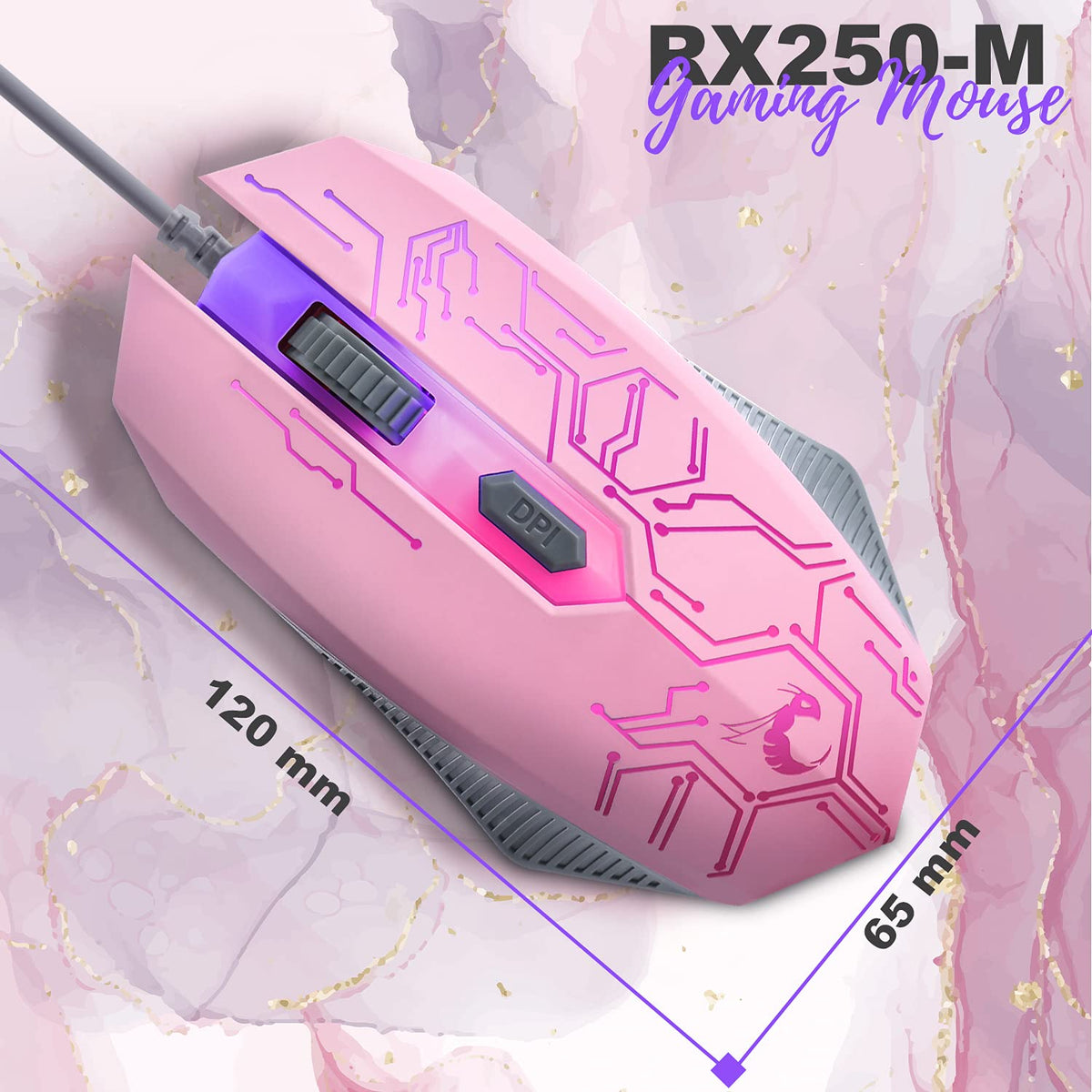 Gaming Keyboard and Mouse and Mouse pad and Gaming Headset, Wired LED RGB Backlight Bundle for PC Gamers Users - 4 in 1 Gift Box Edition Hornet RX-250