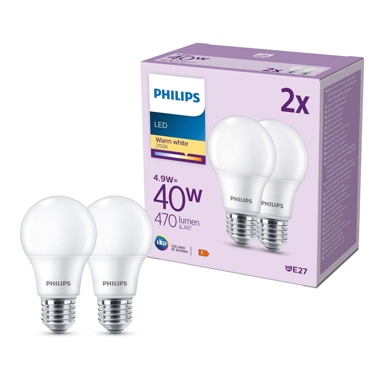 PHILIPS LED Frosted A67 Light Bulb 3 Pack [Warm White 2700K - E27 Edison Screw] 100W, Non Dimmable. for Home Indoor Lighting