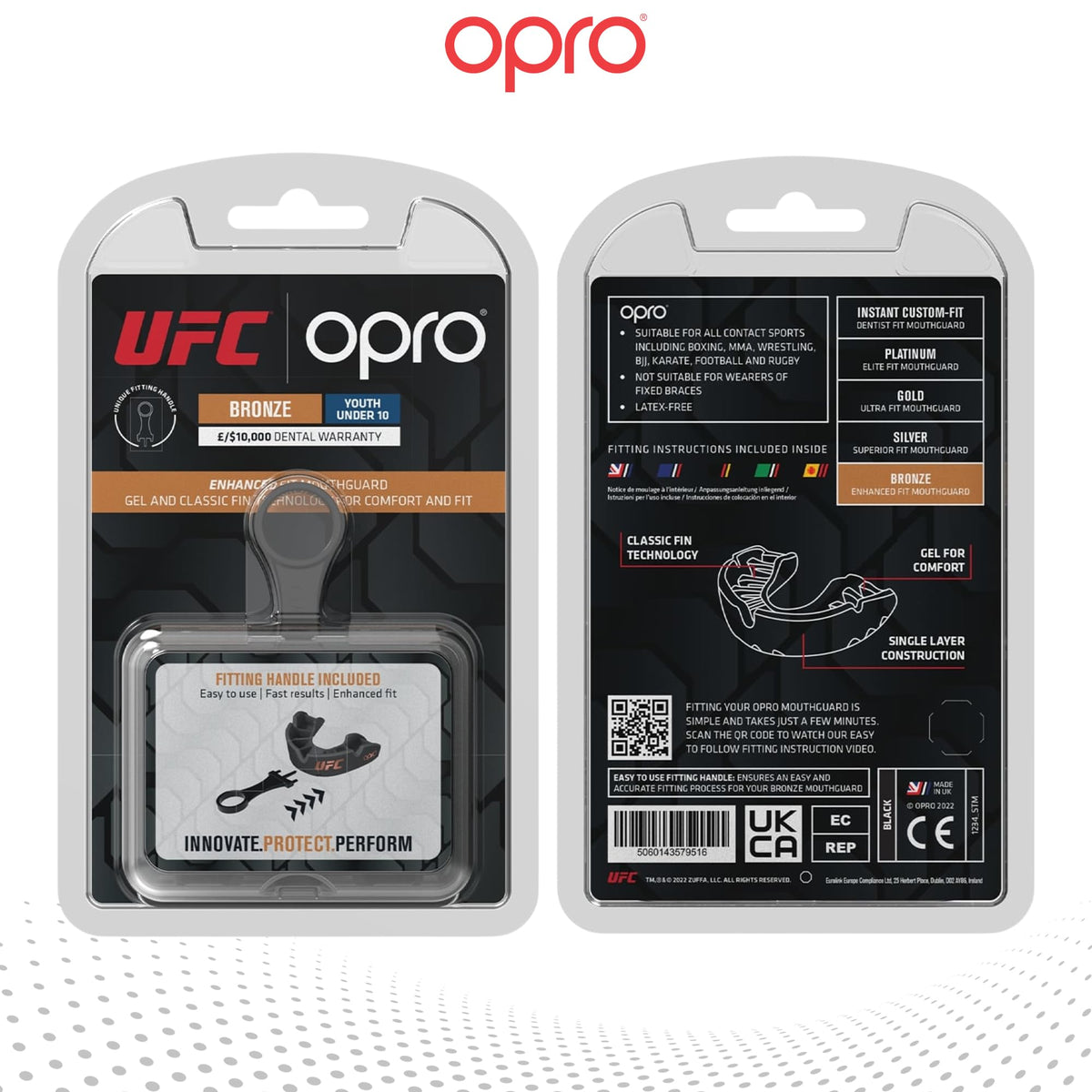 OPRO Bronze Level Mouthguard Essential Fit – Gum Shield Adult and Kids – OPRO Mouth Guard Boxing and MMA, Easy Self-Fit Gum Shield Rugby and Hockey – Enhanced Protection with Dental Warranty