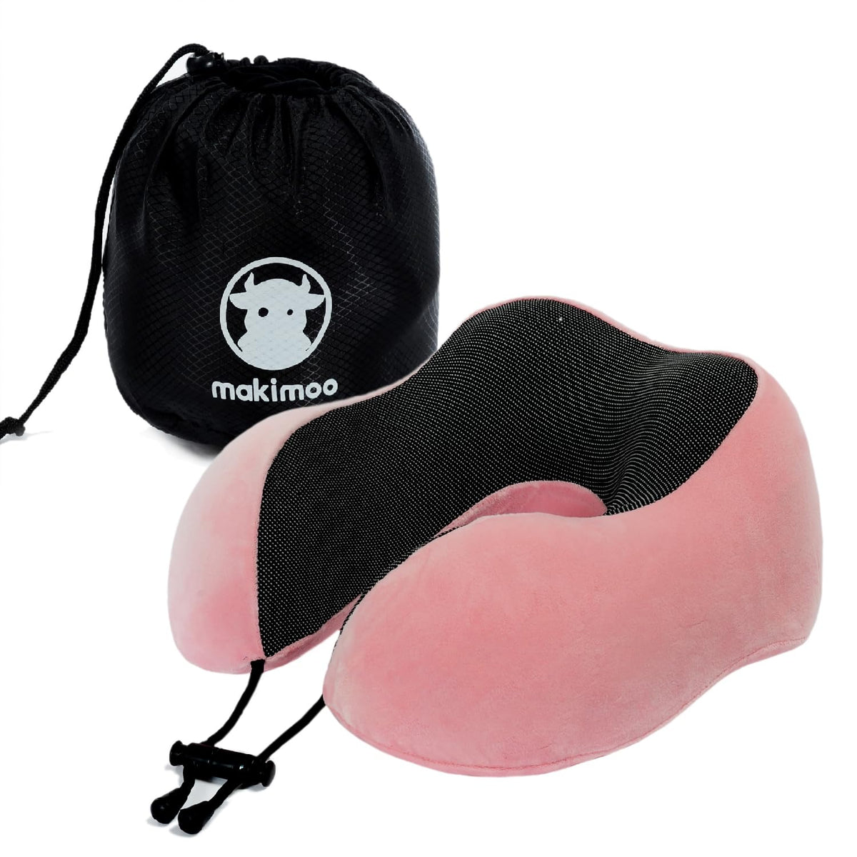 Memory Foam Travel Pillow, Neck Pillow with 360-Degree Head Support, Comfortable and Lightweight, Ideal for Sleeping on Airplane, Car, Train, Bus and Home Use, Comes with Storage Bag (Grey)