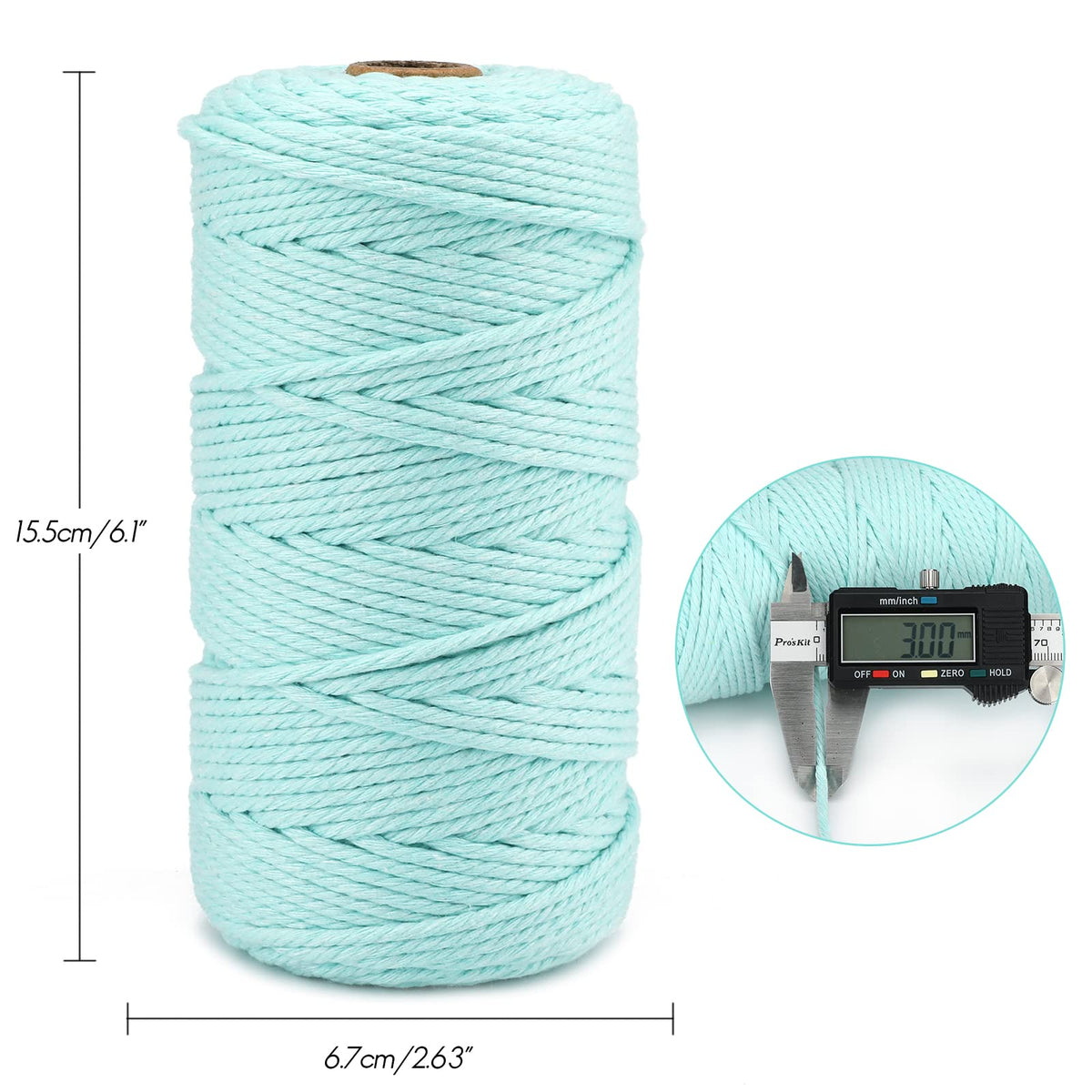 jijAcraft 4MM White Macrame Cord: 100M Cotton String Twine for Crafts