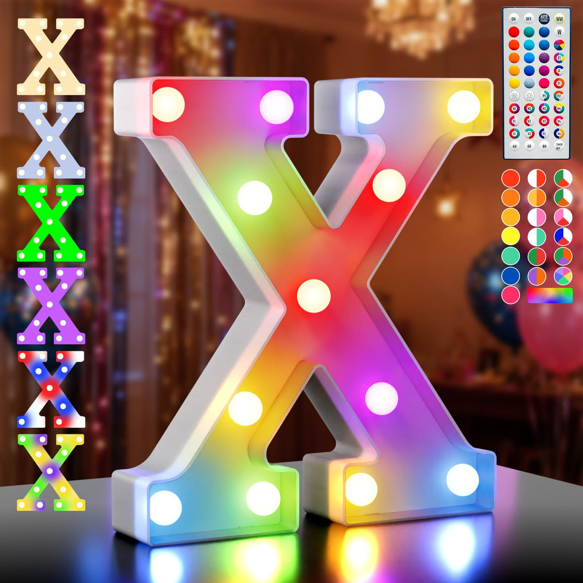 Ledido Pink Glitter Light Up Number 80 for 80th Birthday Decorations