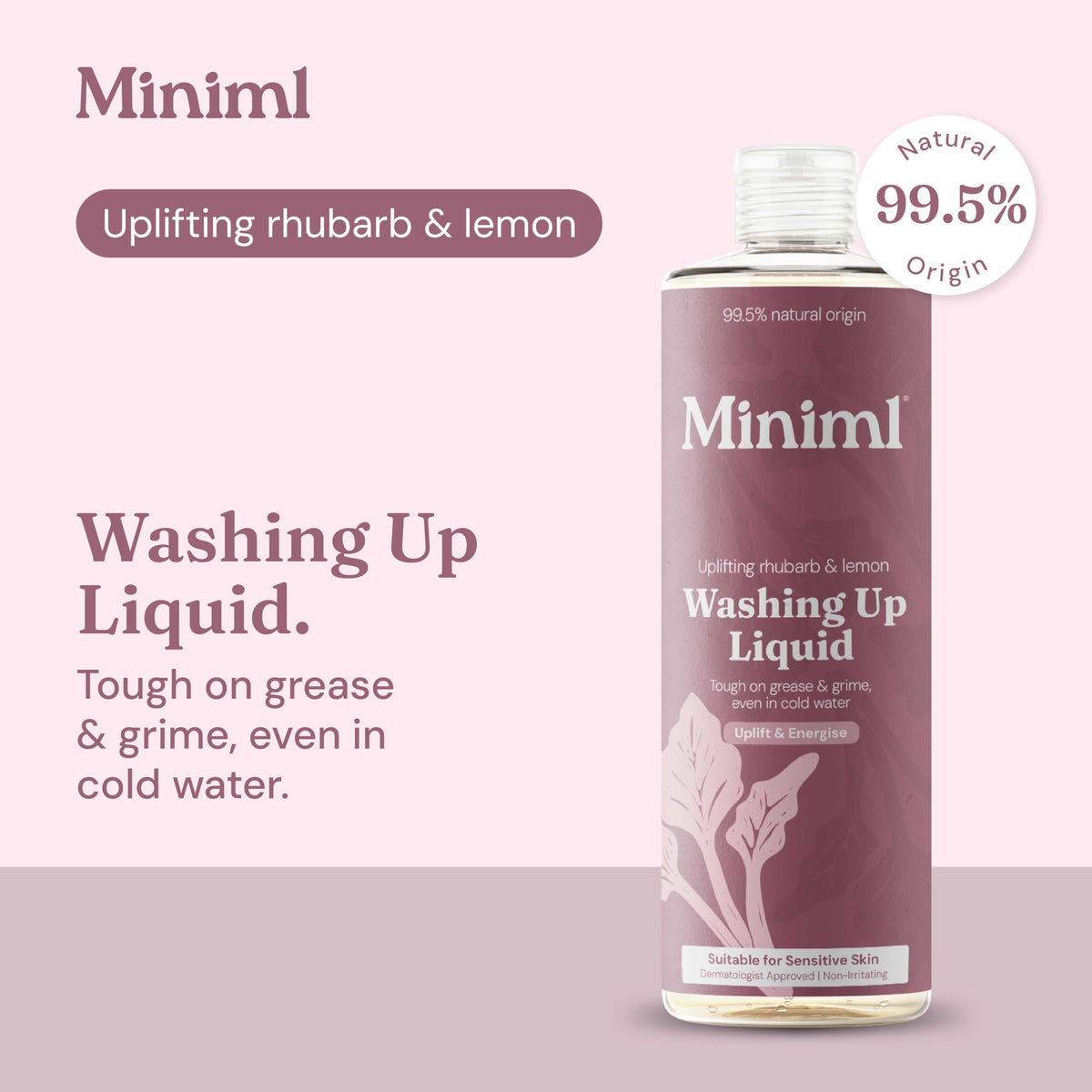 Miniml Eco Washing Up Liquid 5L Refill – Wild Rhubarb & Lemon