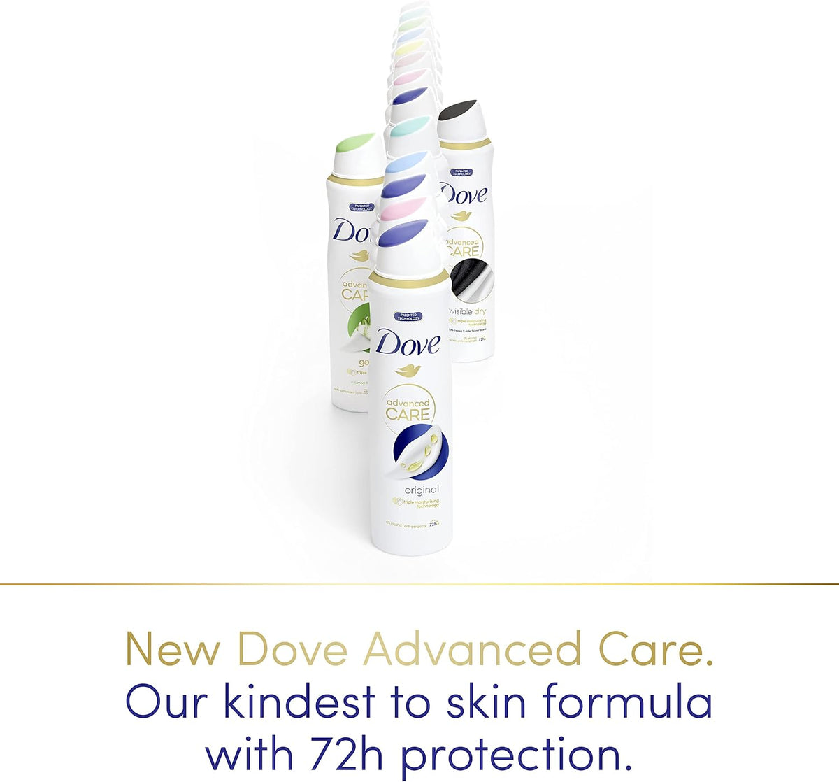 Dove Advanced Care Original Anti-perspirant Deodorant Spray with Triple Moisturising technology aerosol for 72 hours of protection 100 ml