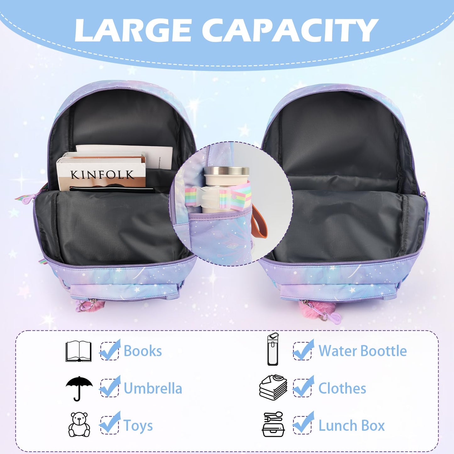 yumcute De-mn Backpack Kids, Teen Game School Bags, Children Primary Schoolbag, Children's School Backpack, 17 Inch Large Capacity Travel Rucksack Waterproof Boys Girls Book Bags for Aged 3-12 Years