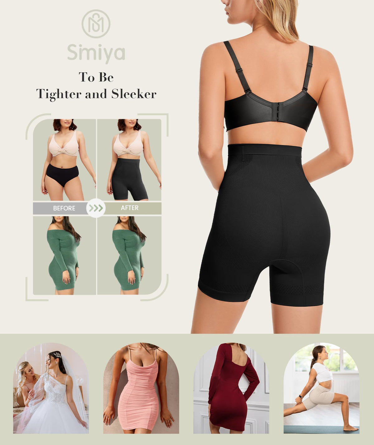 SIMIYA Tummy Control Knickers High Waisted Body Shaper for Women