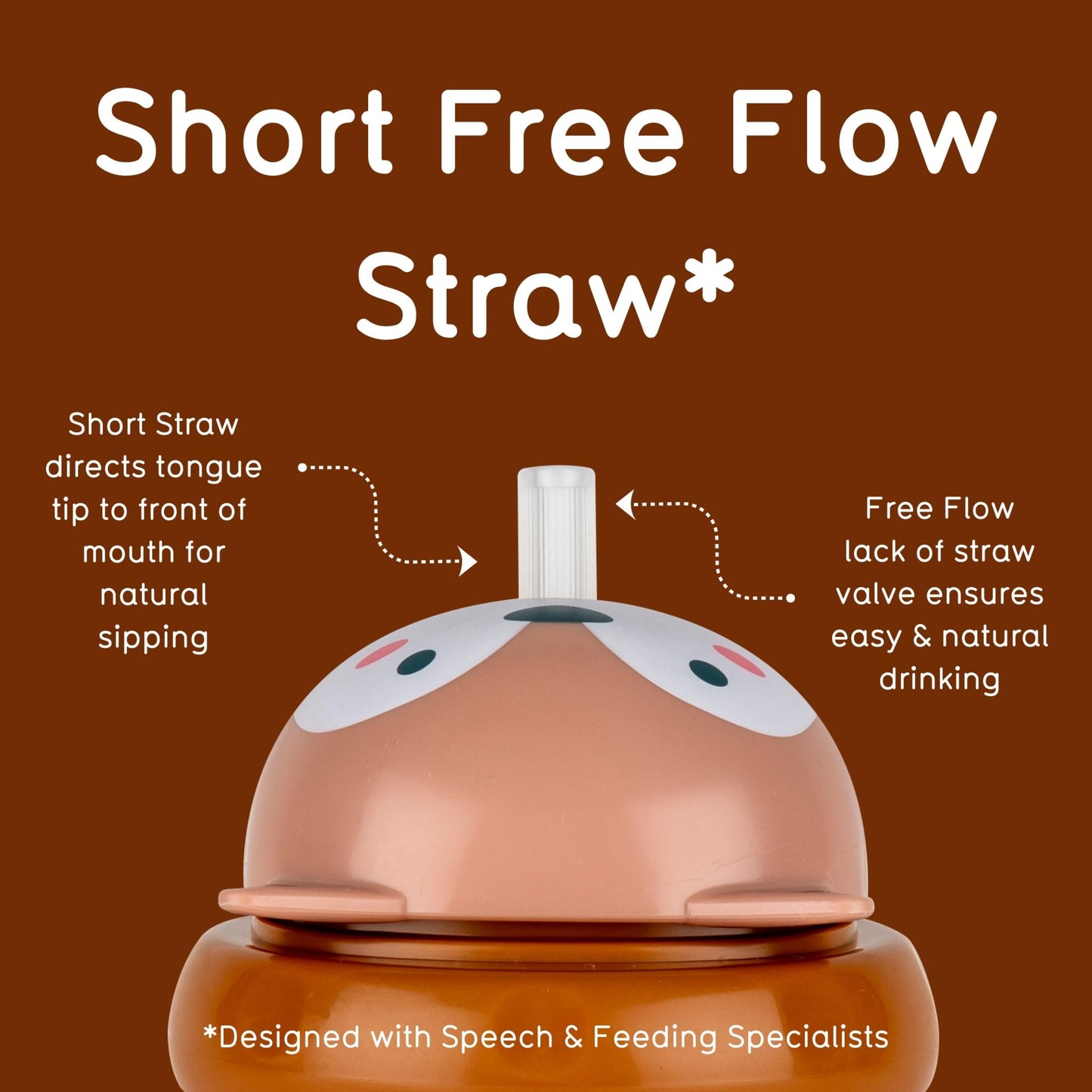 TUM TUM Tippy Up Free Flow Sippy Cup (No Valve), Sippy Cup for Toddlers, 200ml, BPA Free (Betsy Bear S3)