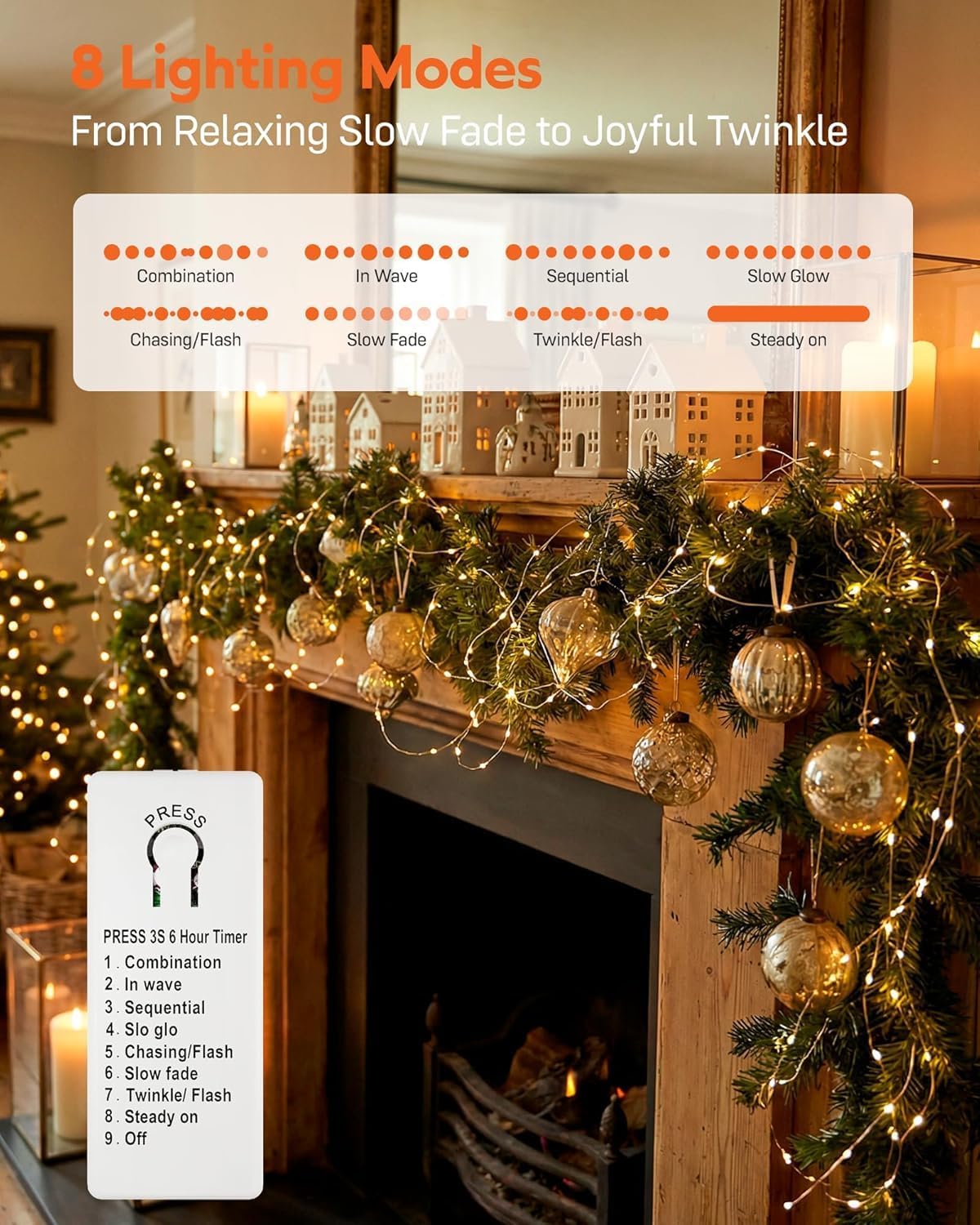 HXWEIYE 3 Pack USB Rechargeable Fairy Lights, 7ft 20 LED, 8 Modes & Timer