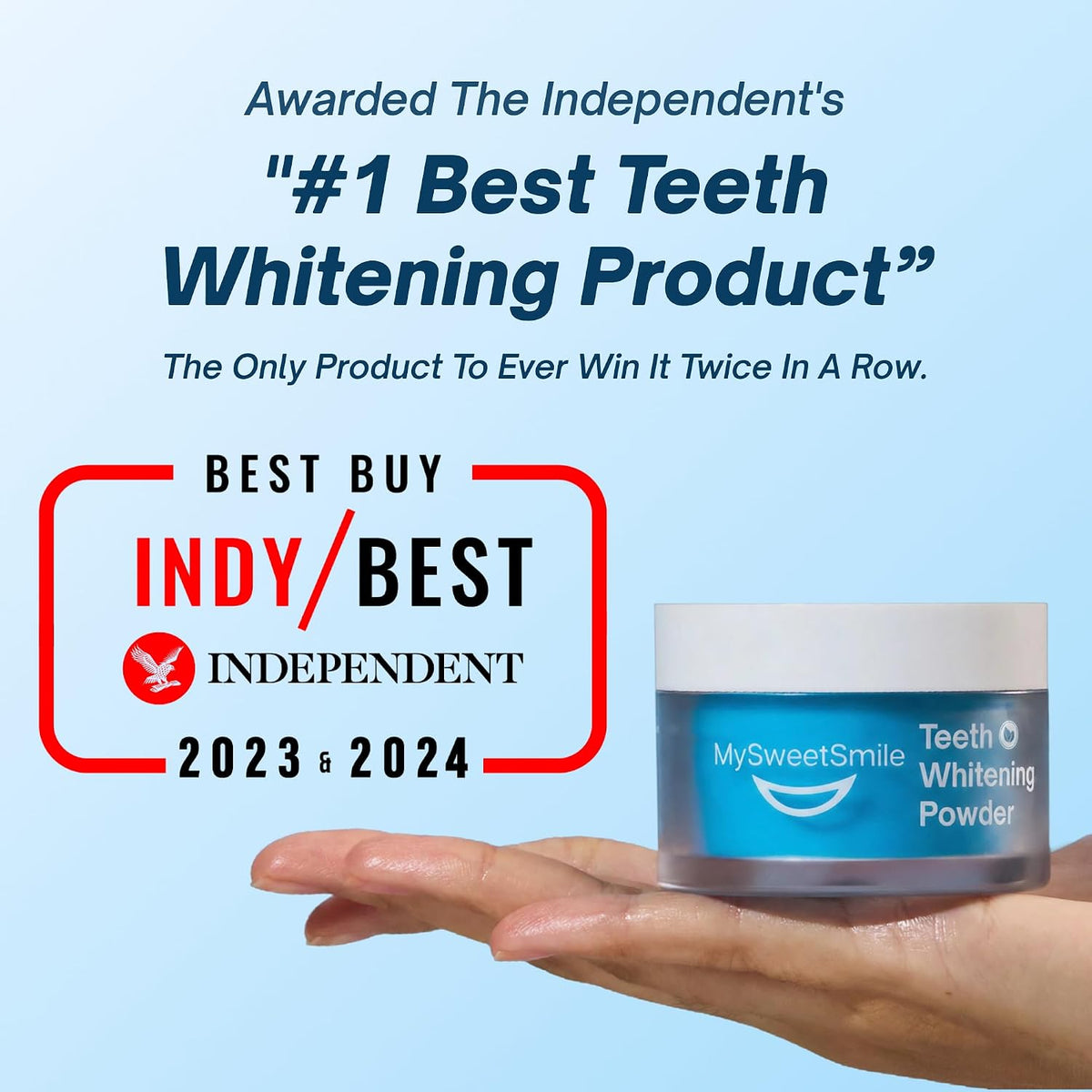 MySweetSmile 3-in-1 Teeth Whitening Powder – 6 Month Supply – Mint Flavour