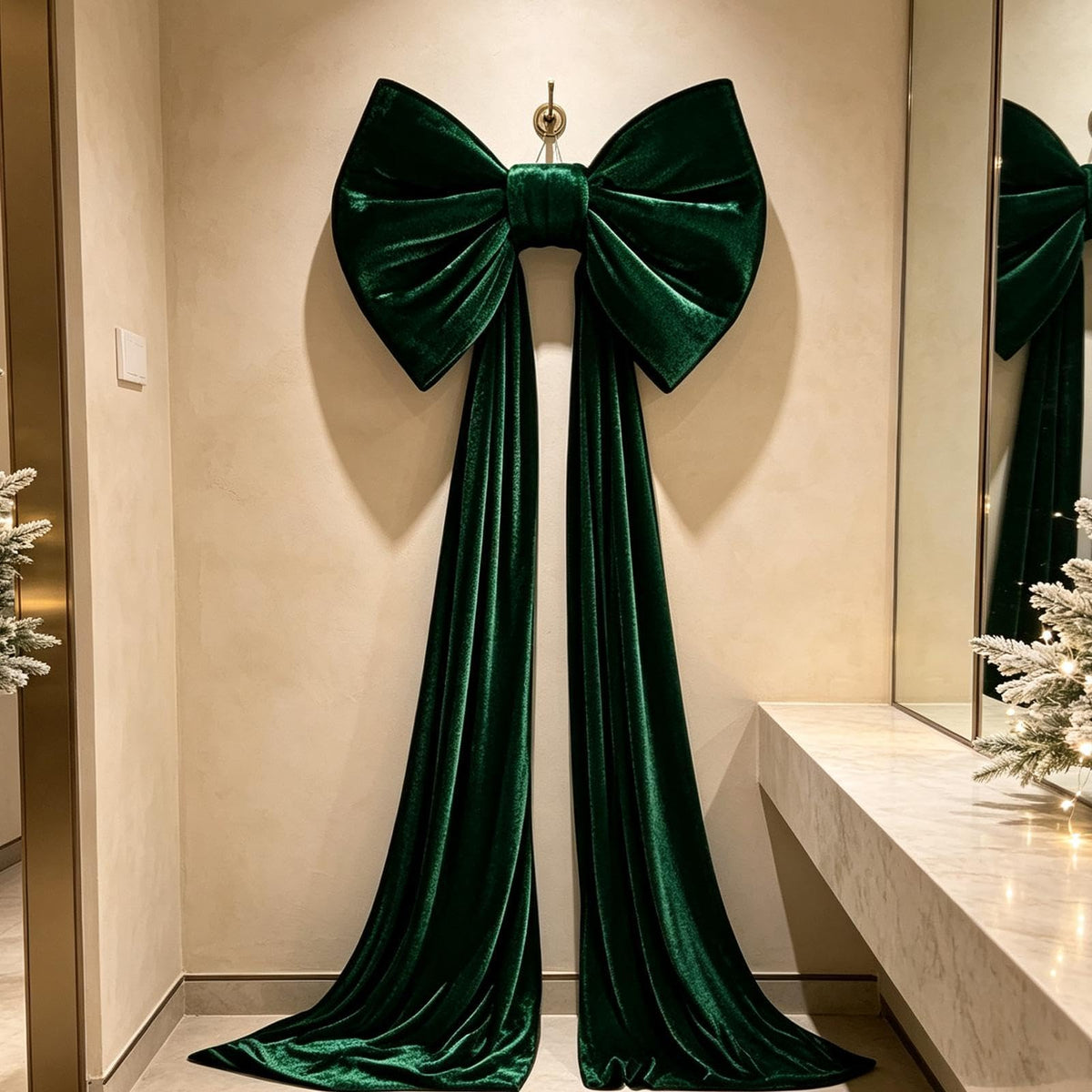 Large Christmas Tree Topper Bow, 200CM Giant Velvet Christmas Tree Bows