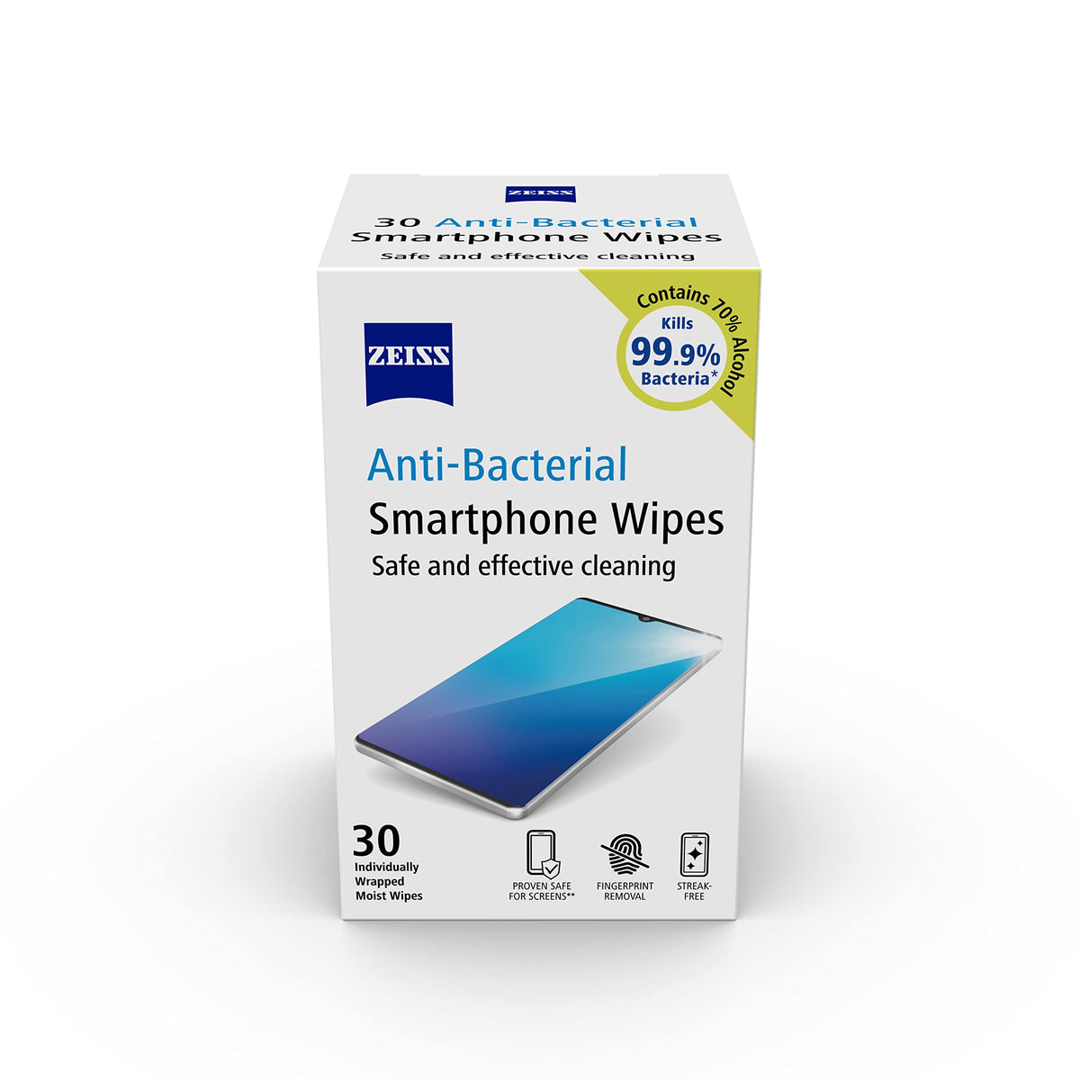 ZEISS Sunglasses Wipes, Removes Fingerprints, Suncream, Dirt, Dust & Oil. Individually Packed Pre-Moistened Wipes Perfect to use at Home or On-The-Go. Fast-Drying and Portable. 8 Packs x 10 Wipes