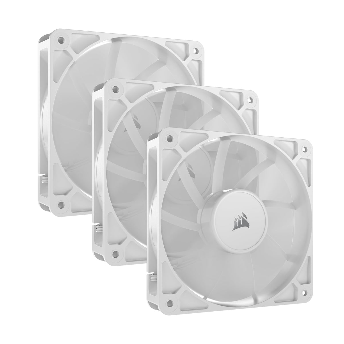 CORSAIR RS120 ARGB 120mm PWM Fans – Daisy-Chain Connection – Low-Noise – Magnetic Dome Bearing – Triple Pack – White