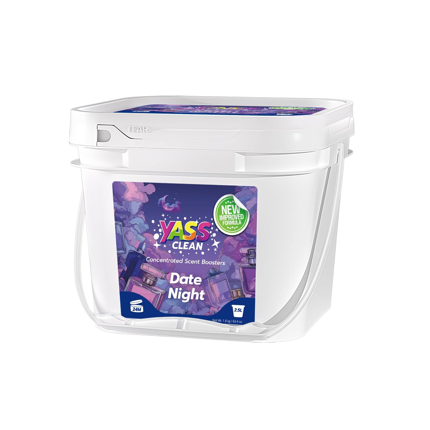 Yass Clean 2 in 1 Laundry Scent Boosters 1800g, New Upgrade In-Wash Scented Perfume Beads with Four Patented Technologies, Long-Lasting Freshness, Keeps Laundry Fresh, Cherry Blossom Fragrance