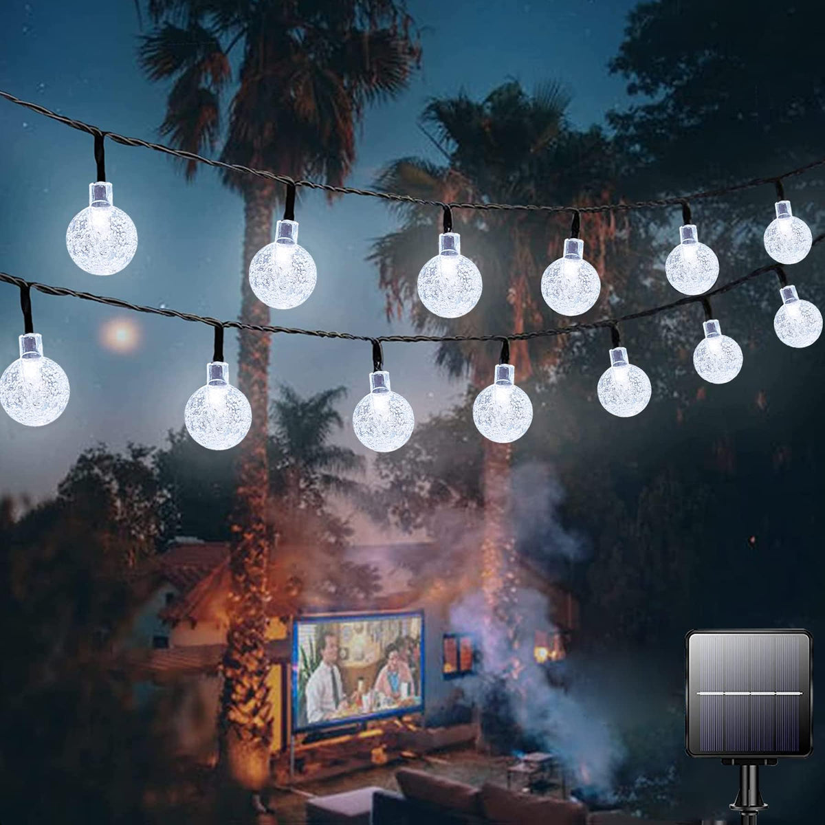 Lezonic Solar String Lights Outdoor, 50LED 7M/23Ft Solar Fairy Lights