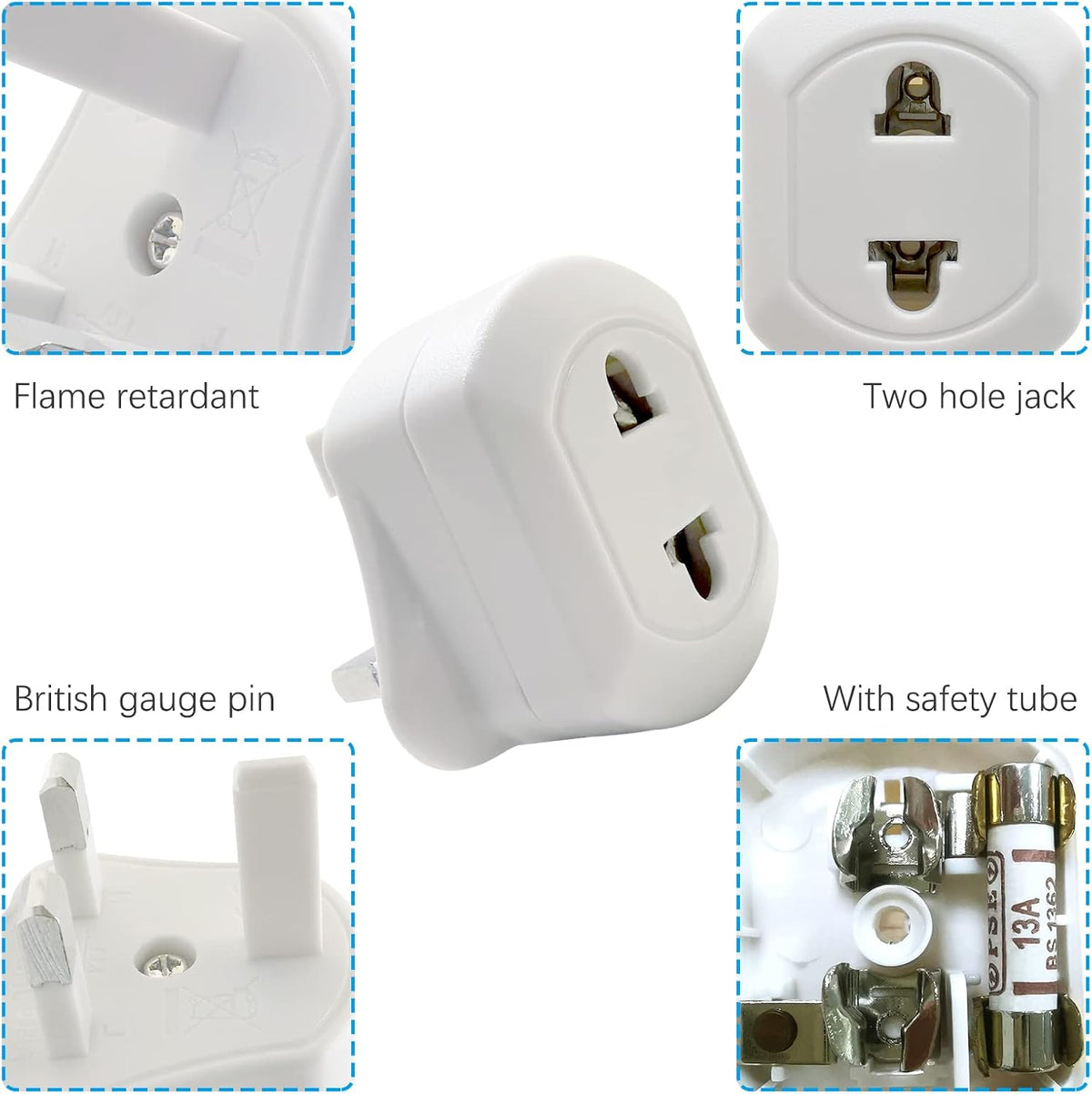 2 Pack Shaver Adapter Plug UK, Electric Toothbrush Adapter Plug UK, Toothbrush Adapter Plug UK, Bathroom Plug Adaptor UK, Plug for Toothbrush Charger UK