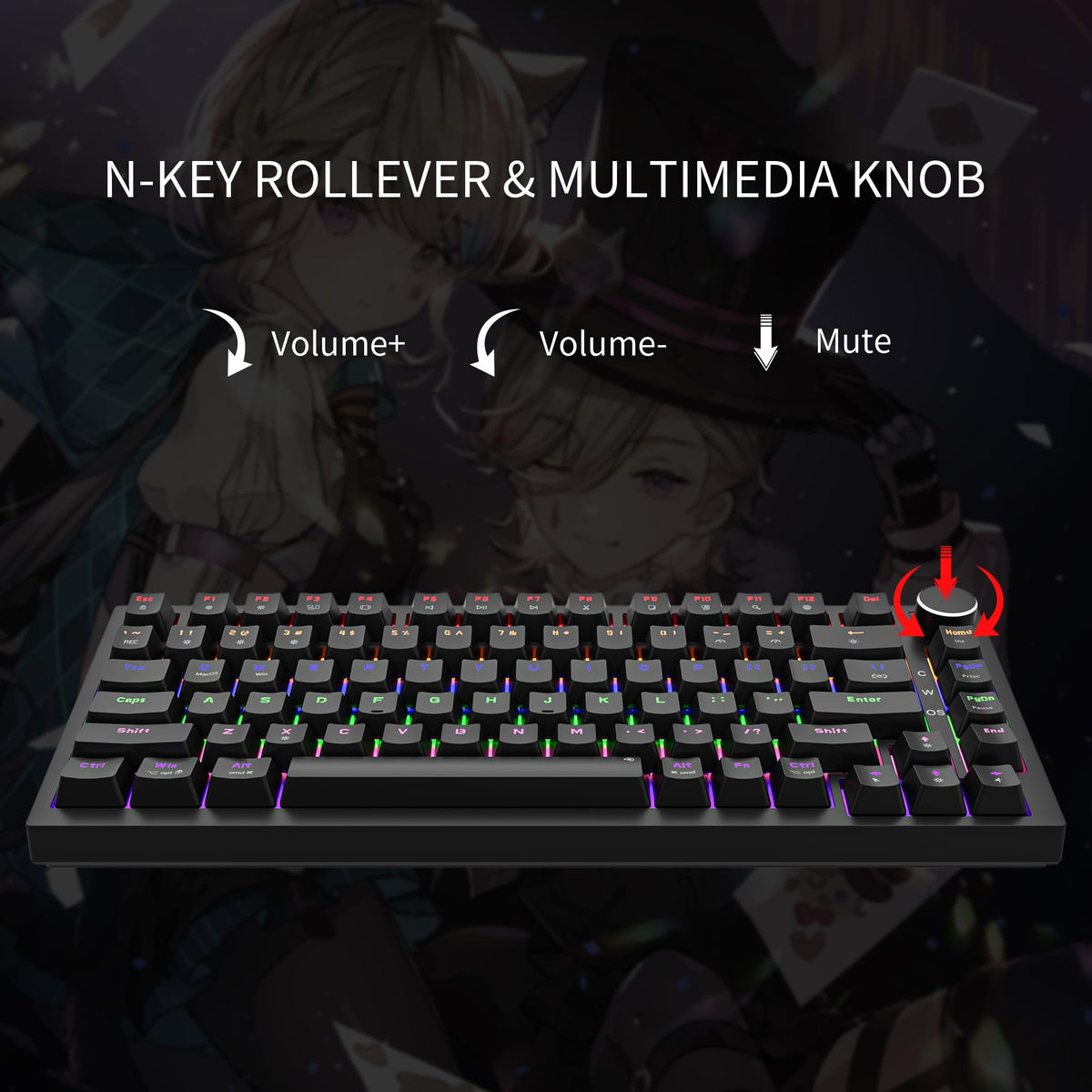NEWMEN GM326 Mechanical Keyboard,Wired Gaming Keyboard,75% Percent Keyboard