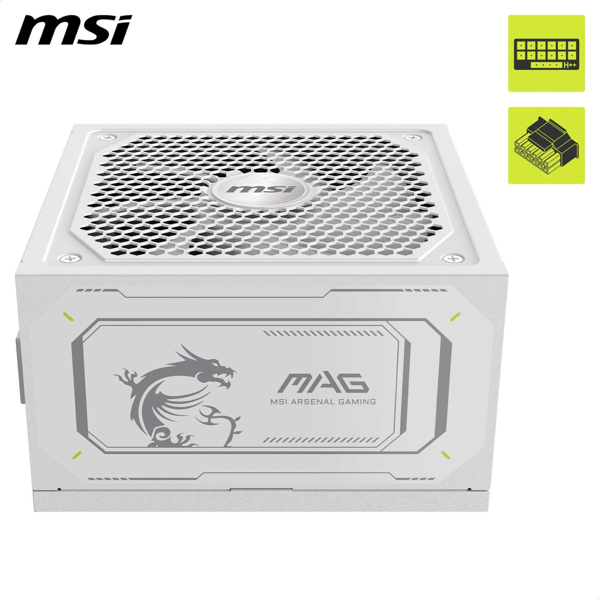 MSI MAG A750GL PCIE5 Power Supply Unit, 750W, 80 Plus Gold, Fully Modular, ATX 3.0, PCIe 5.0 GPU Support, 120mm FDB Fan, Full-Bridge LLC, Flat Black Cables - 7 Year Warranty