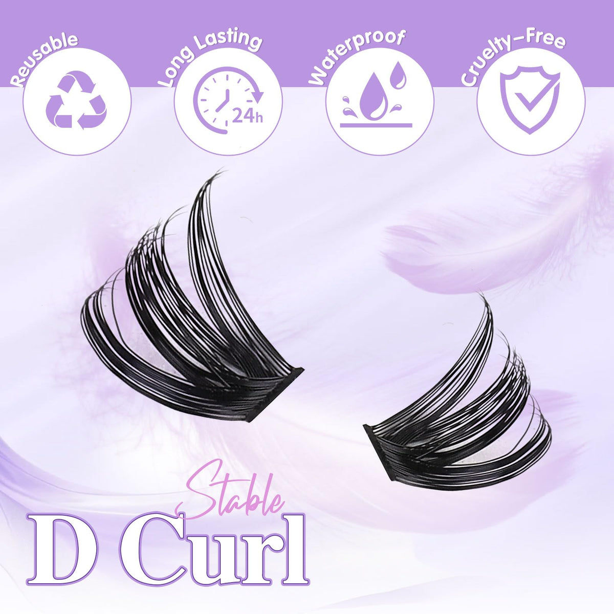 Sixstarhair Individual Eyelashes Kit Lash Clusters with Glue and Remover