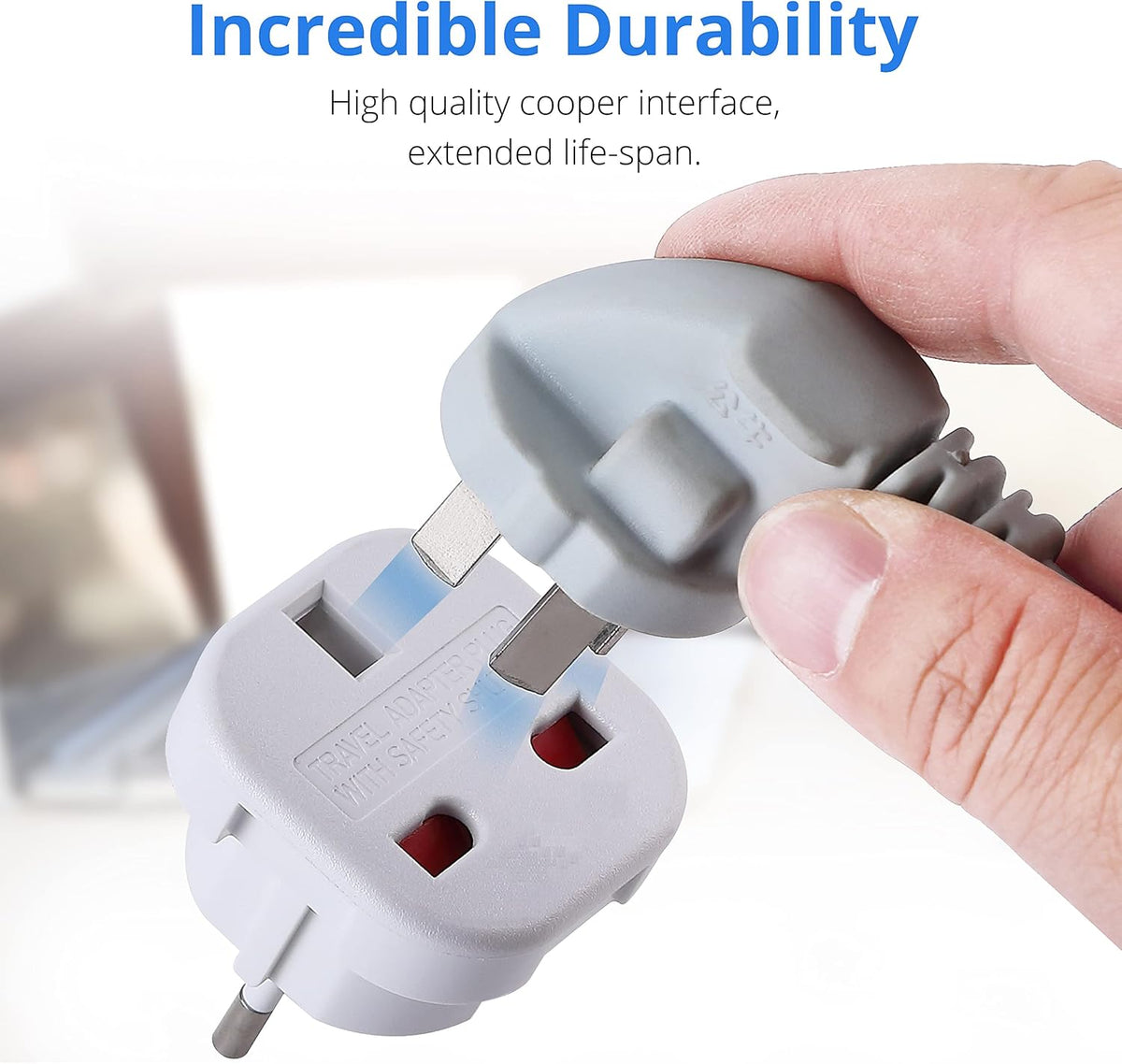 DAPTER's 5 Pack White UK to European Plug Adapter | Travel Adapter UK to Europe | Euro Plug Adapter (Type G to C, E, F) | Travel Plugs UK to EU Countries (SPAIN, ITALY, GREECE, TURKEY, POLAND & More)
