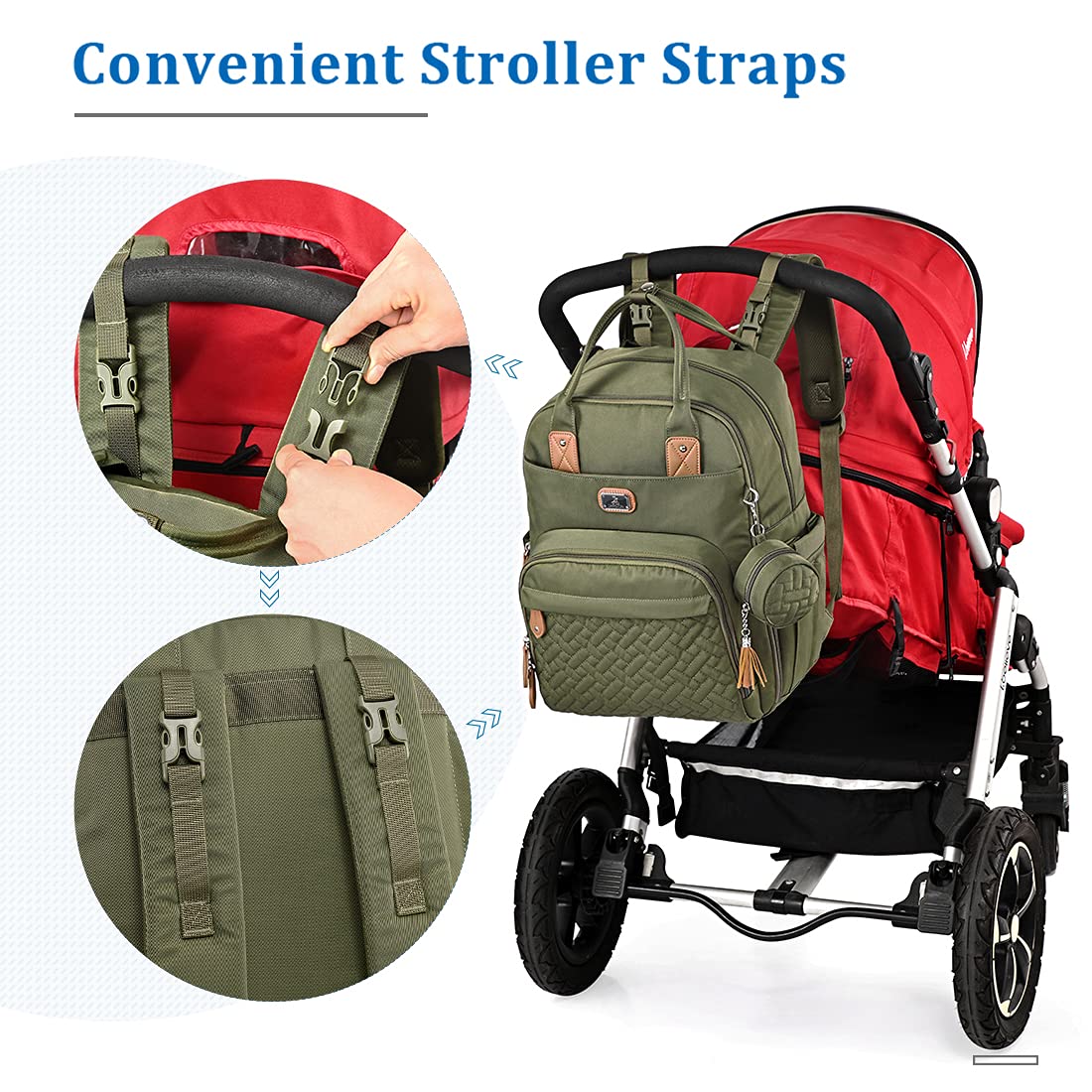 Dikaslon Baby Changing Bags Backpack, Large Baby Bag, 19 Pockets, Outdoors
