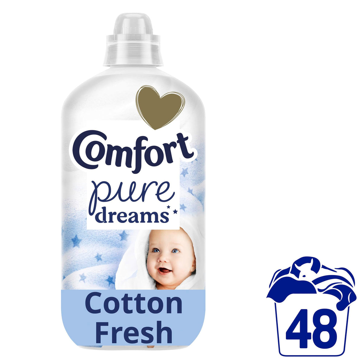 Comfort Pure Dreams Cashmere Soft Fabric Conditioner Dermatologist-Recommended Gentle Next to Sensitive Skin 48 washes(1.44 L) - Case pack of 6