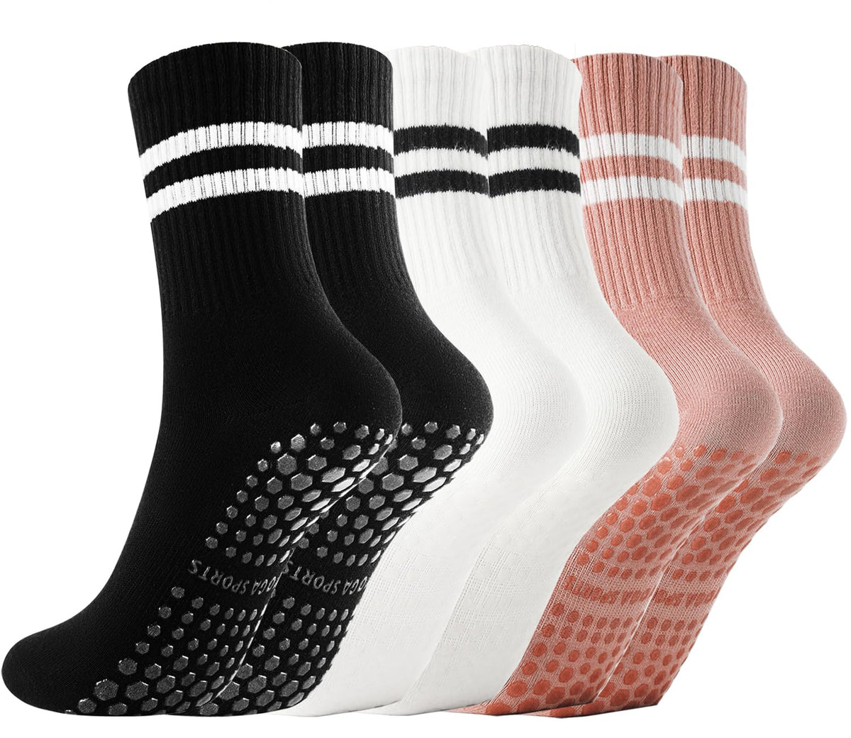 Non Slip Yoga Grip Pilates Socks for Women&Men Anti Slipper Grippy Socks for Ballet, Hospital, Dance, Trampoline, Barre