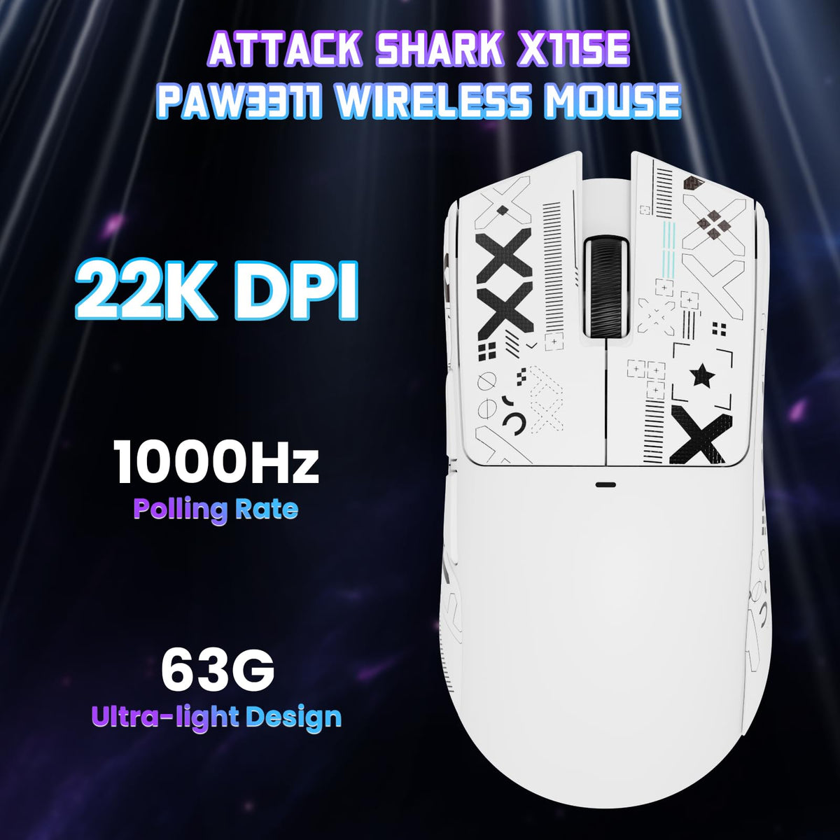 ATTACK SHARK X11SE Wireless Gaming Mouse, 63g Superlight With PixArt PAW3311 Sensor, 22000 DPI, Tri-Mode BT/2.4Ghz/Wired, 1000Hz Polling rate, 300mAh Battery, Dual Driver, for PC/PS/Mac (Berry Red)