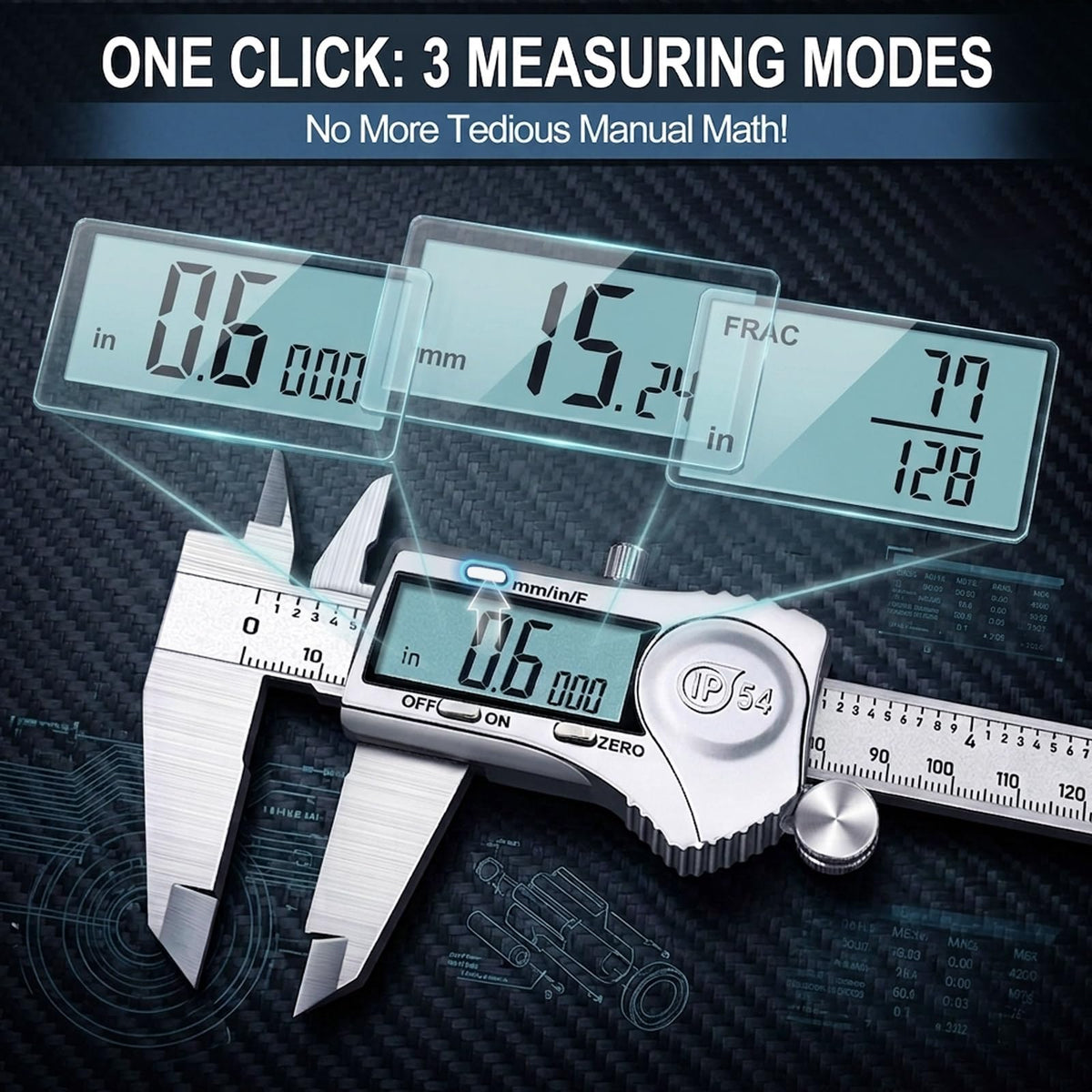 Kynup Digital Caliper 150mm, 6 inch Digital Vernier Caliper with LCD Screen