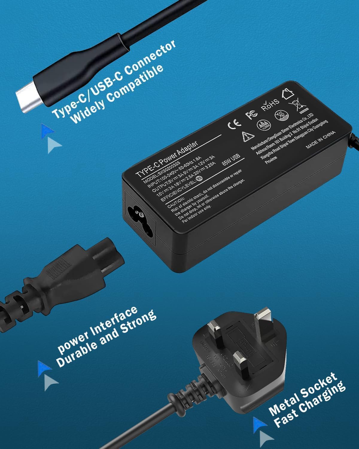 45W 19.5V 2.31A Laptop Charger Compatible with HP Stream 11 13 14 Pavilion 11 13 15(4.5mm x 3mm)