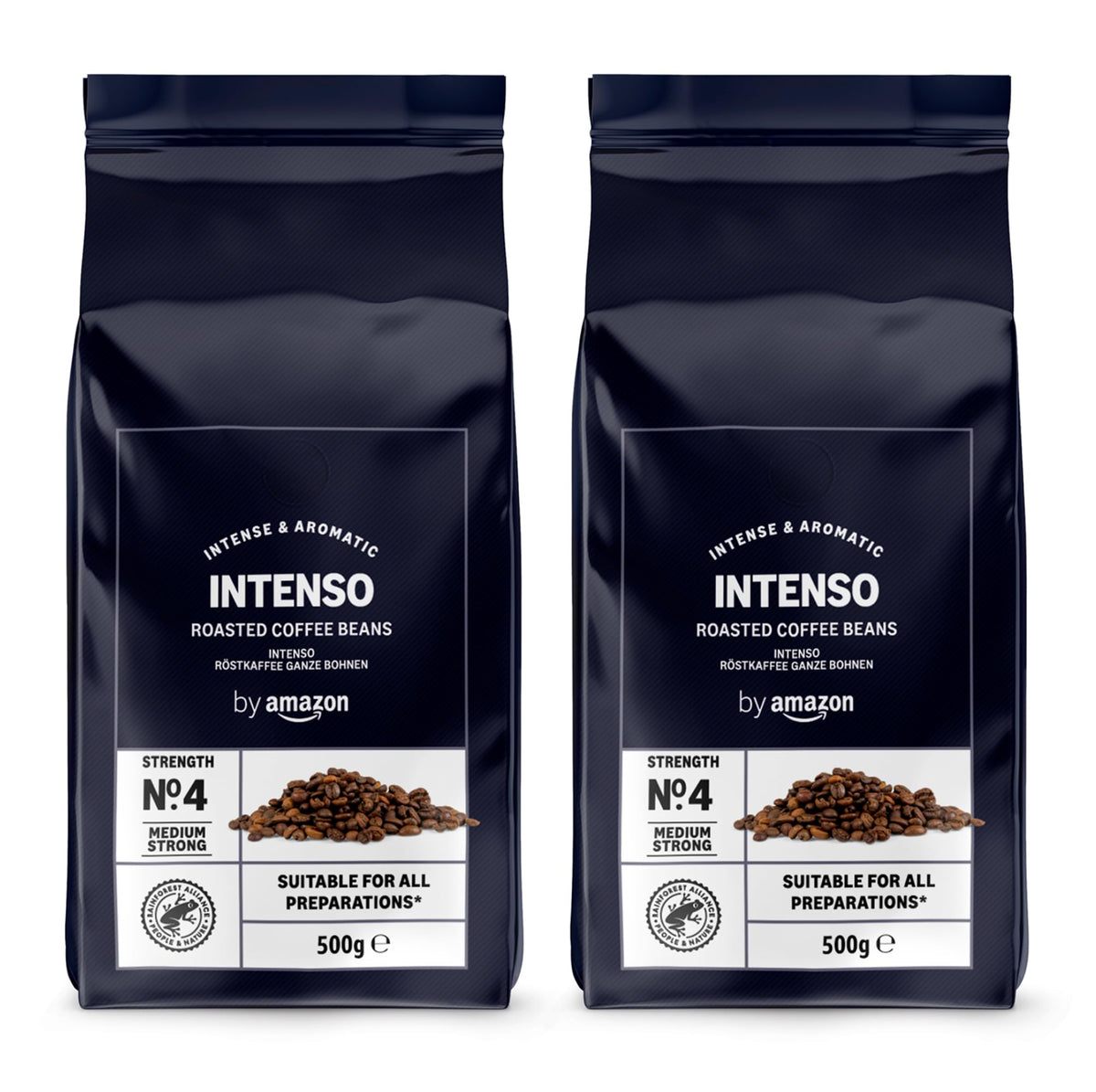 by Amazon Espresso Crema Coffee Beans, Light Roast, 1kg (2 Packs of 500g), Rainforest Alliance Certified