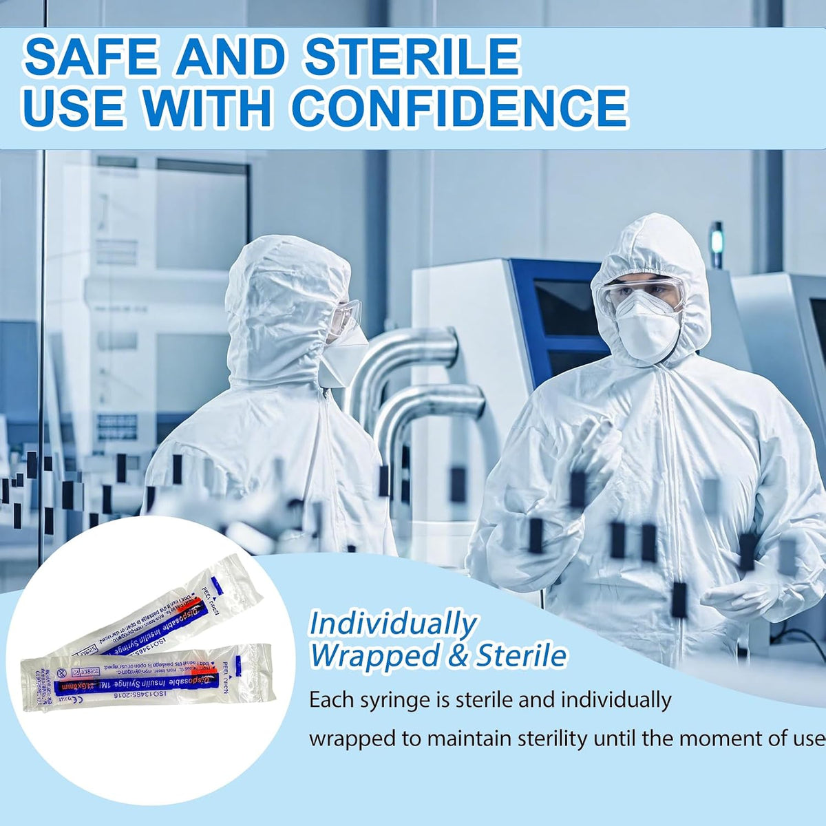1ml Syringes 31G 8mm, 20-Pack Individually Sealed