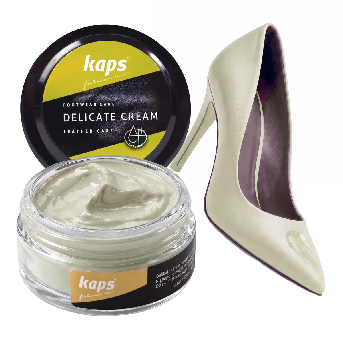 Leather Shoe Cream Polish & Conditioner, Kaps 50ml