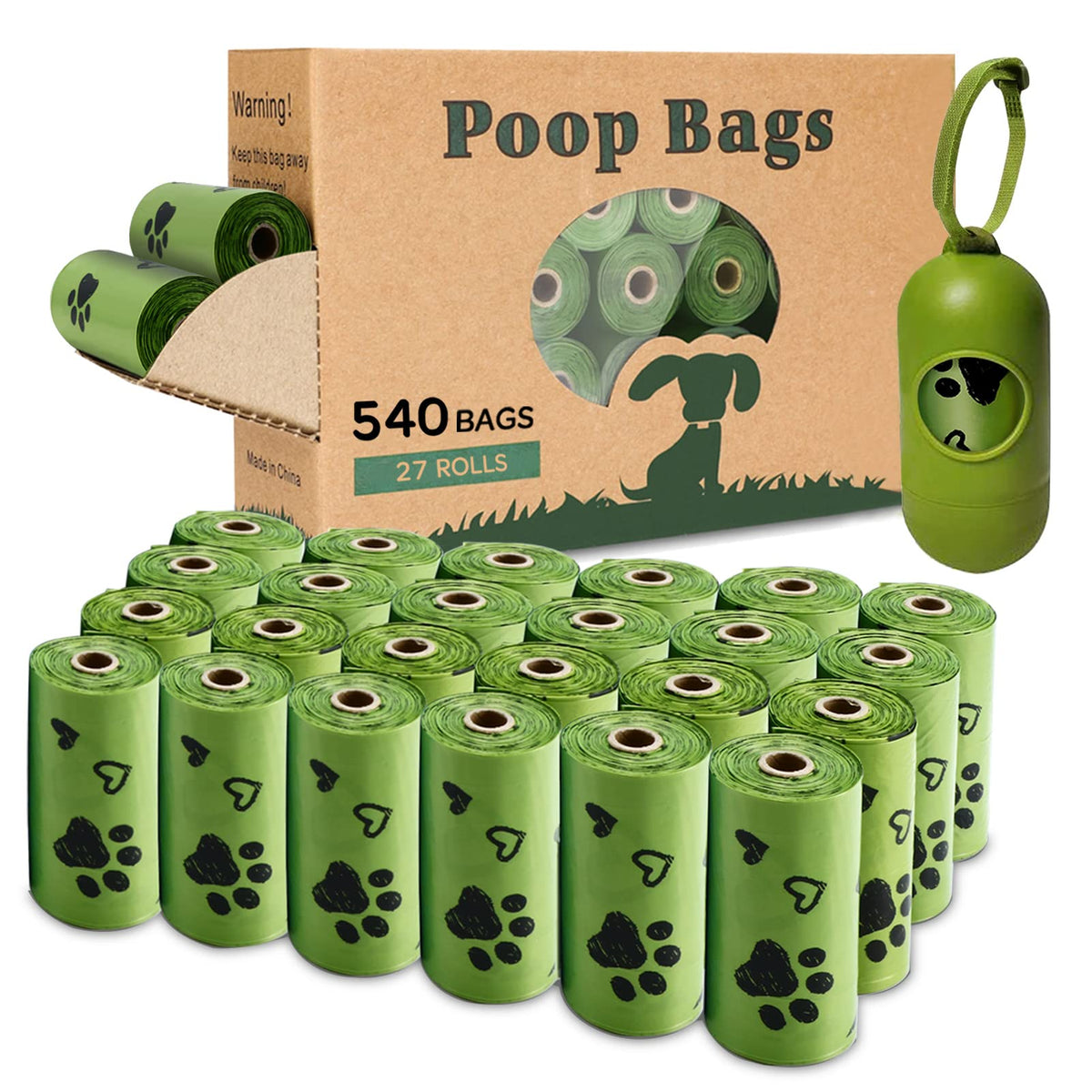 Biodegradable Dog Poo Bags with Dispenser Leak Proof - 280 Count Scented