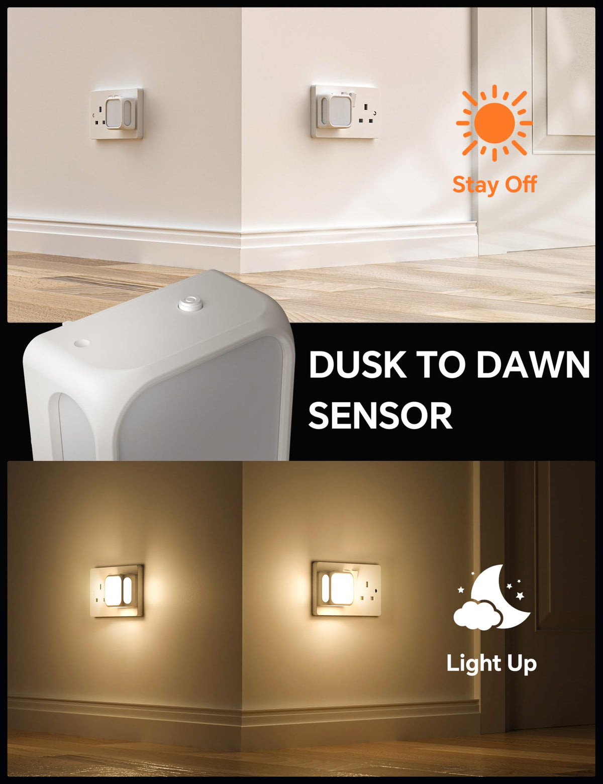 PURSNIC Night Light Plug in Wall, Dusk to Dawn, 3000K Warm White, 4 Pack