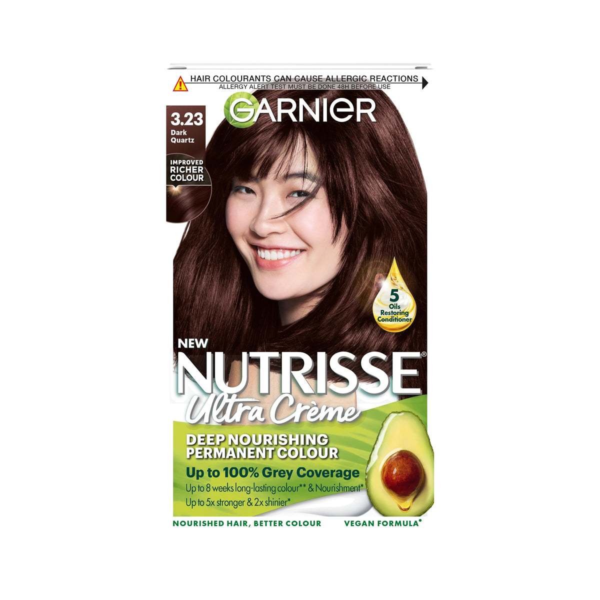 Garnier Nutrisse Ultra Color Permanent Hair Dye, 4.15 Iced Coffee Brown