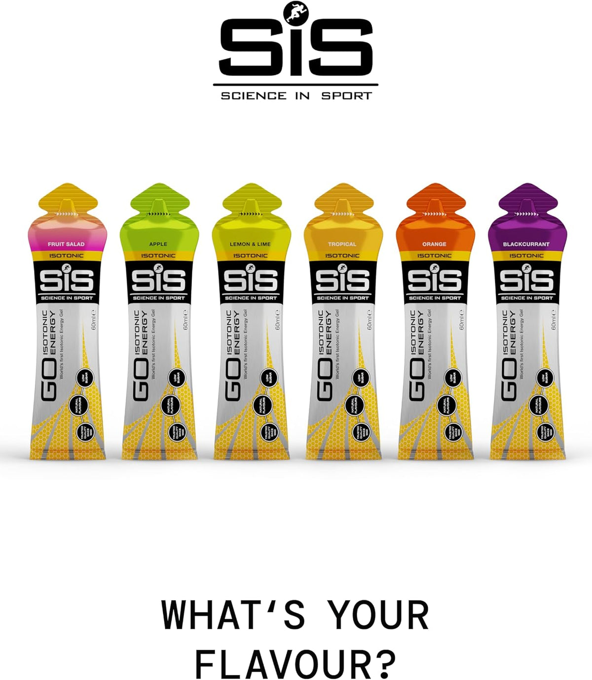 Science in Sport GO Isotonic Energy Gels Mixed, Mixed Flavours, 7 x 60ml