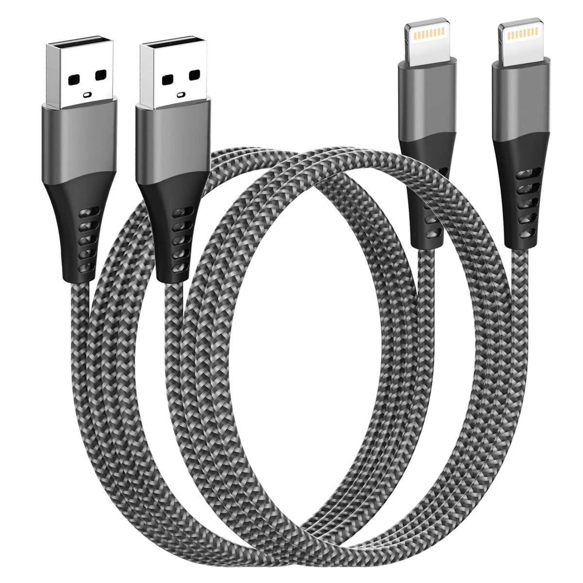 iPhone Charger Cable 2M 2Pack[Apple MFi Certified], USB to Lightning Cable 2M Nylon iPhone Cables Fast Charging for Apple iPhone 14 13 12 Pro Max XR XS 8 7 6 5 SE iPad