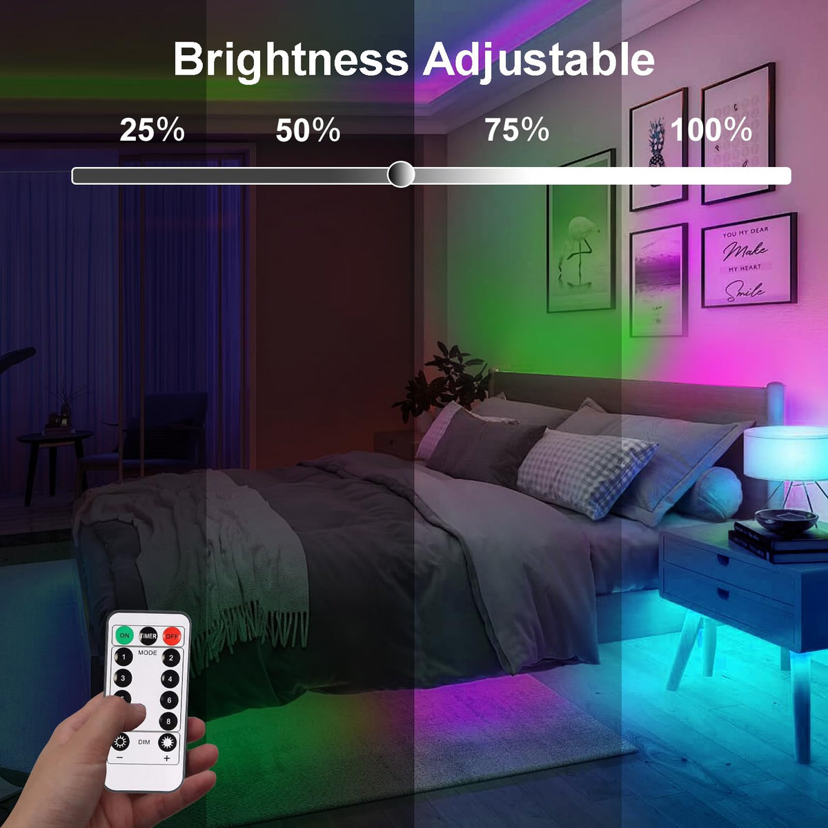 CCILAND 3M 90 LED Battery Strip Lights with Remote 8 Modes Timer