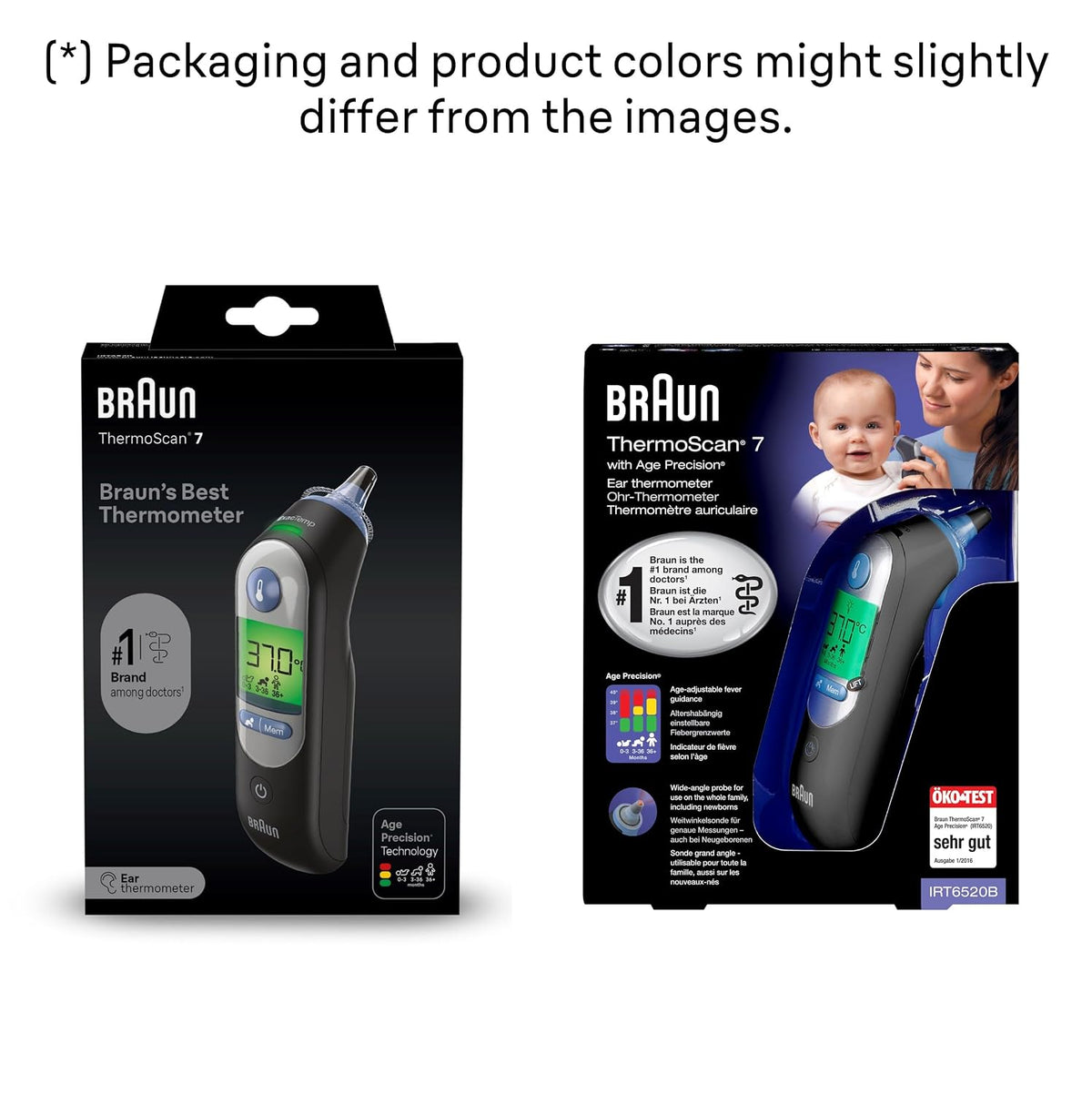 Braun ThermoScan 7 Ear thermometer | Age Precision Technology | Black