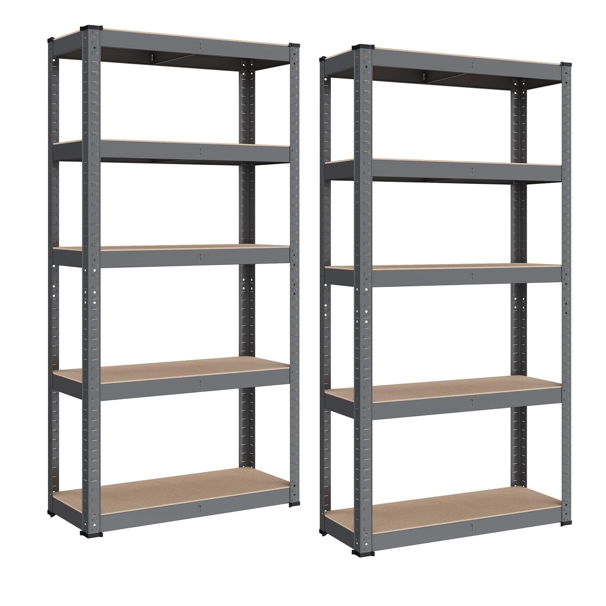 SONGMICS 5-Tier Heavy-Duty Shelving Units, Set of 2, Boltless Assembly