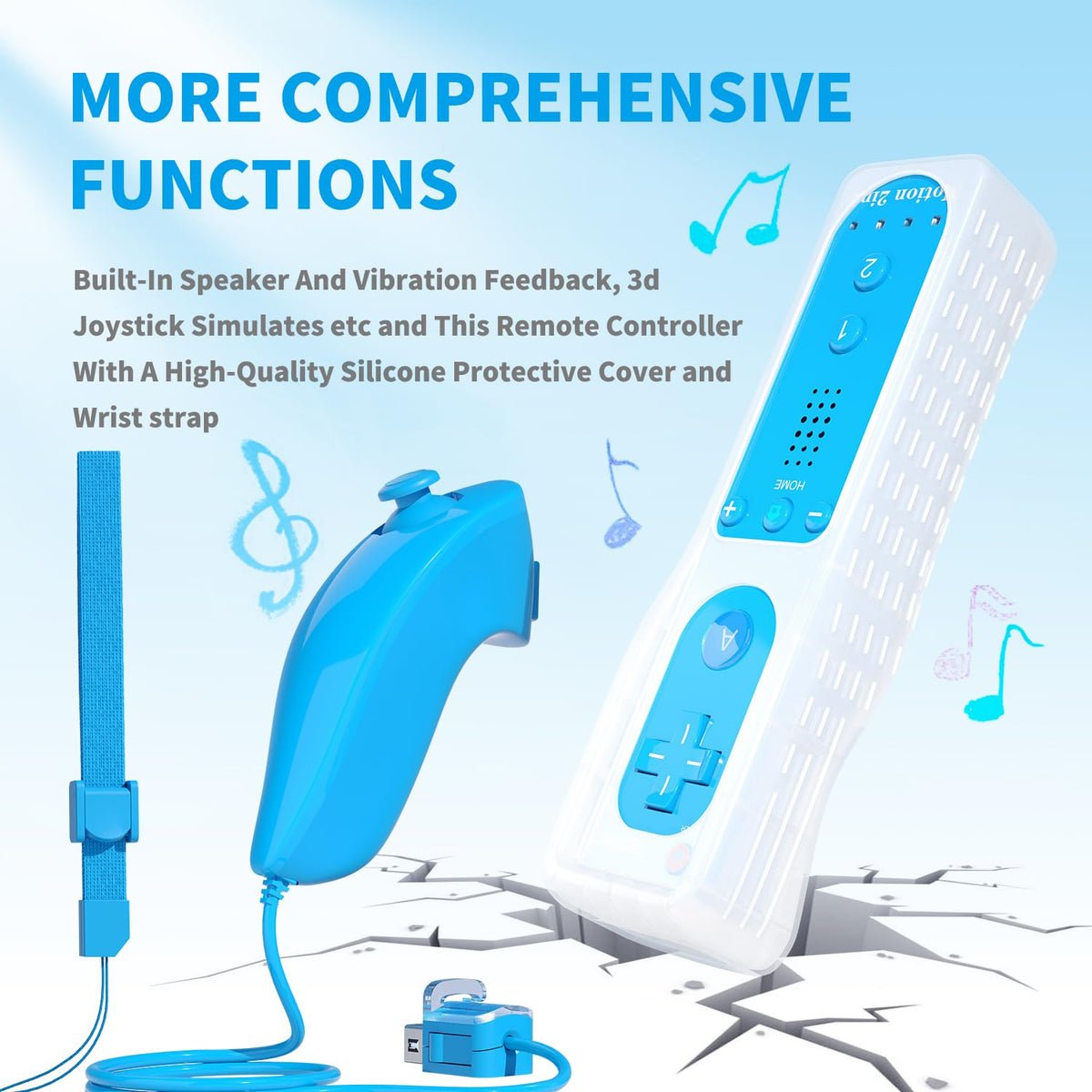 TechKen 2-Pack Wii Remote Plus with Built-in MotionPlus gyroscope, Compatible with all original Wii Remote accessories, Wii Controller for Wii/Wii U
