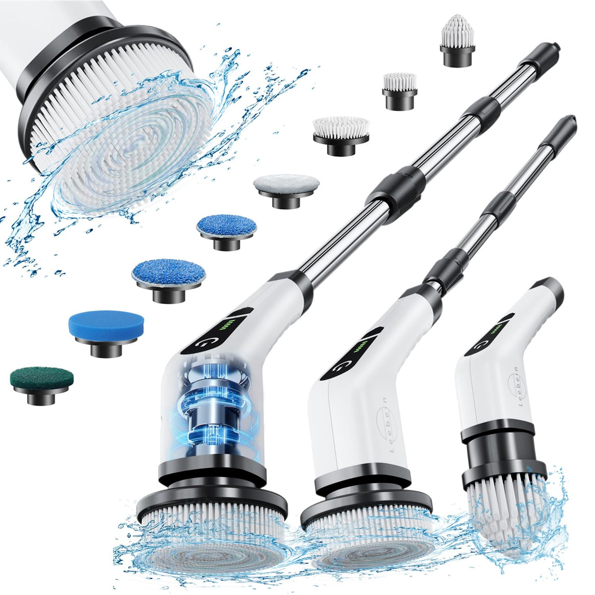 Leebein Electric Spin Scrubber, Cordless Cleaning Brush for Bathroom, Home