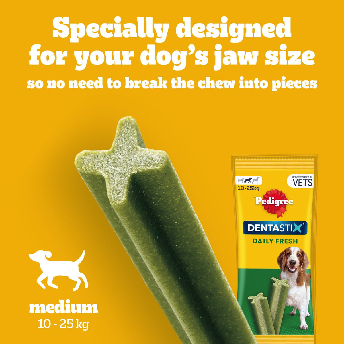 Pedigree DENTASTIX Daily Dental Sticks for Medium Dogs, 112 Sticks with Chicken and Beef