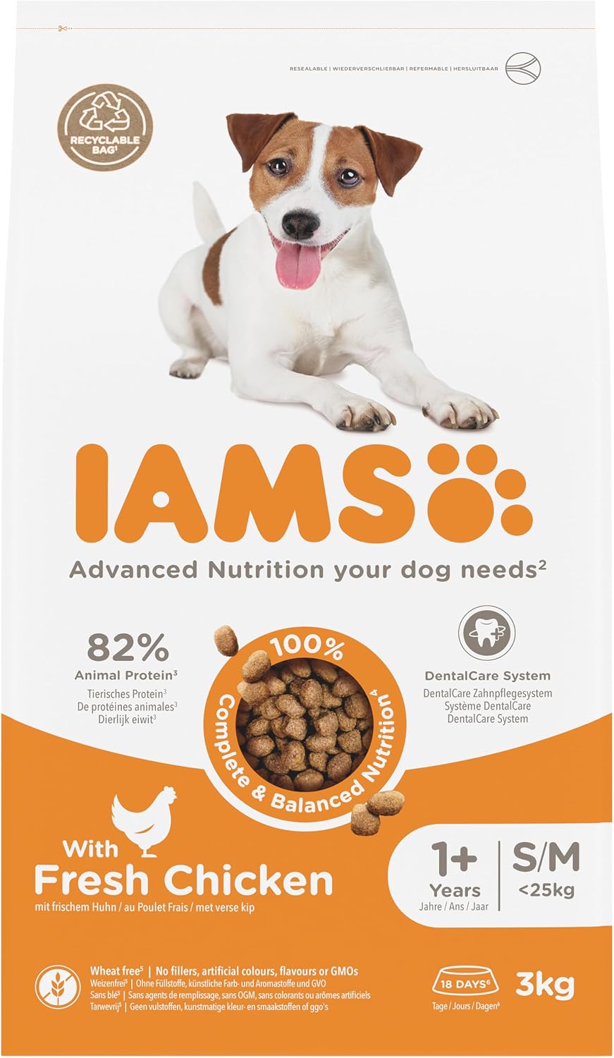 IAMS Adult Small Medium Dry Dog Food Chicken 3kg