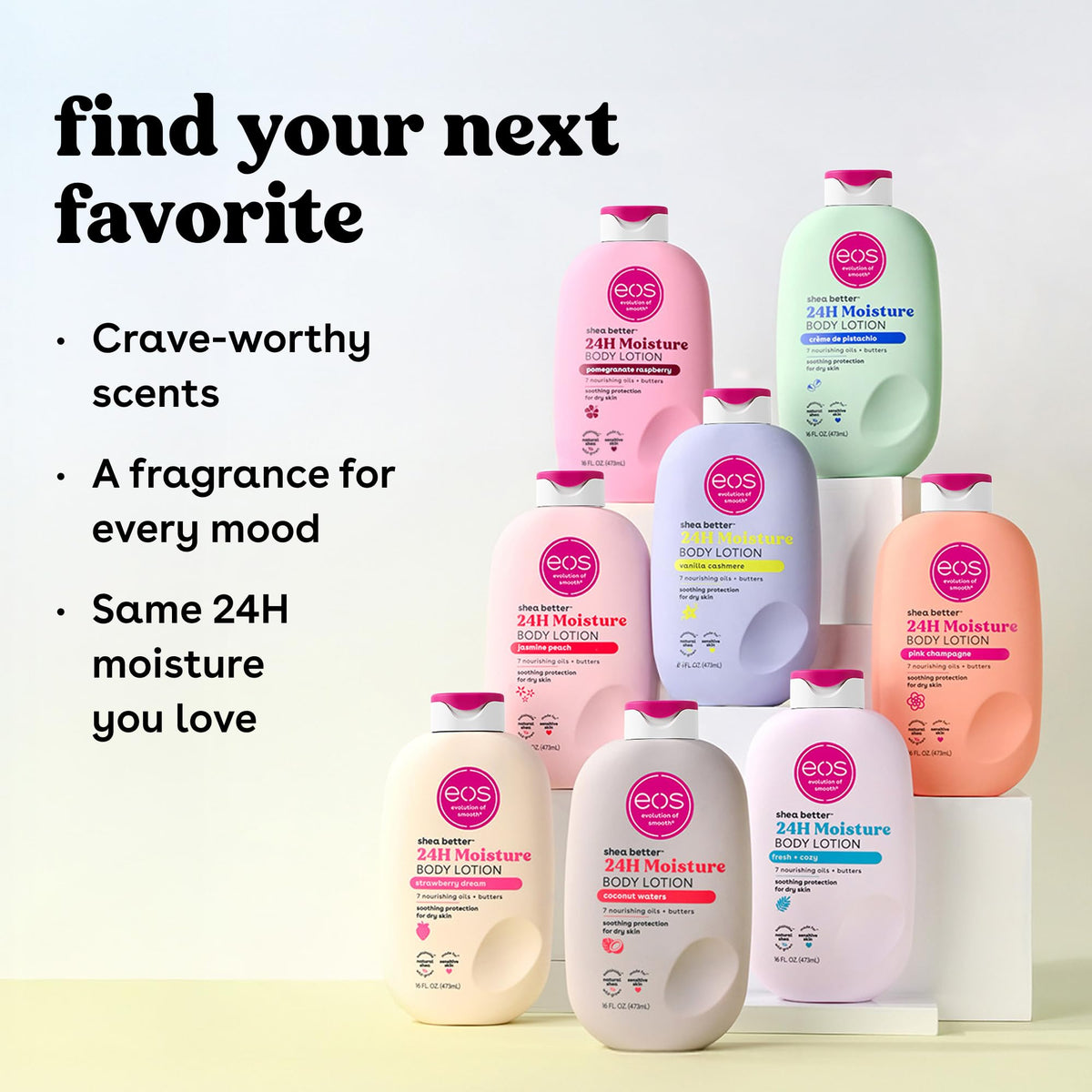 eos vanilla cashmere body lotion shea better 24hr moisture - 16 oz/473 ml