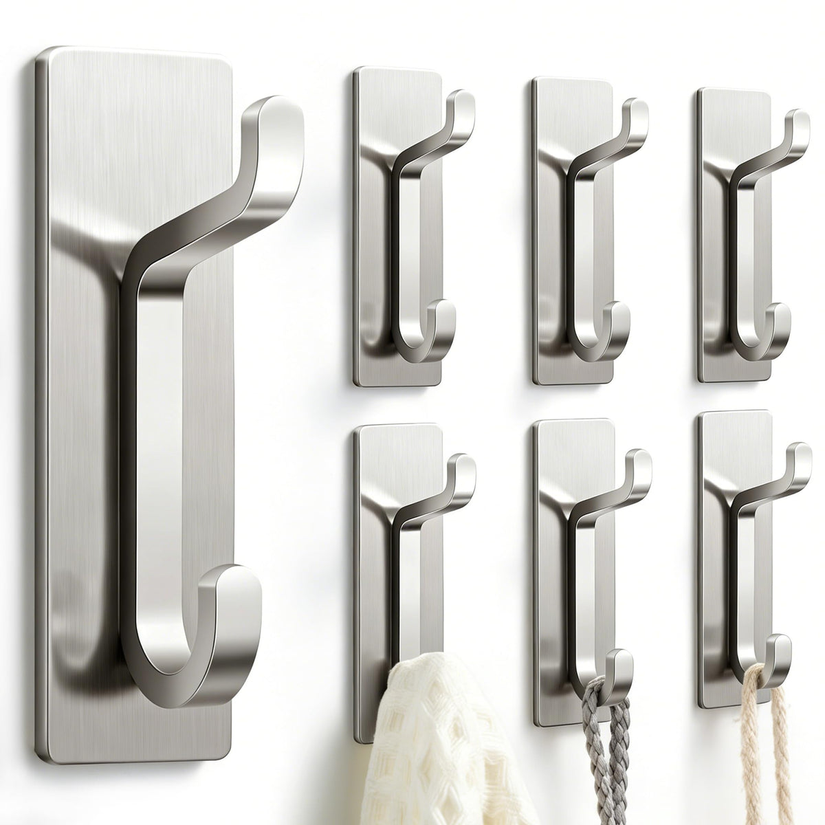 pickpiff Self Adhesive Hook, 6KG Extra Sticky and Strong, Black 4 Pack